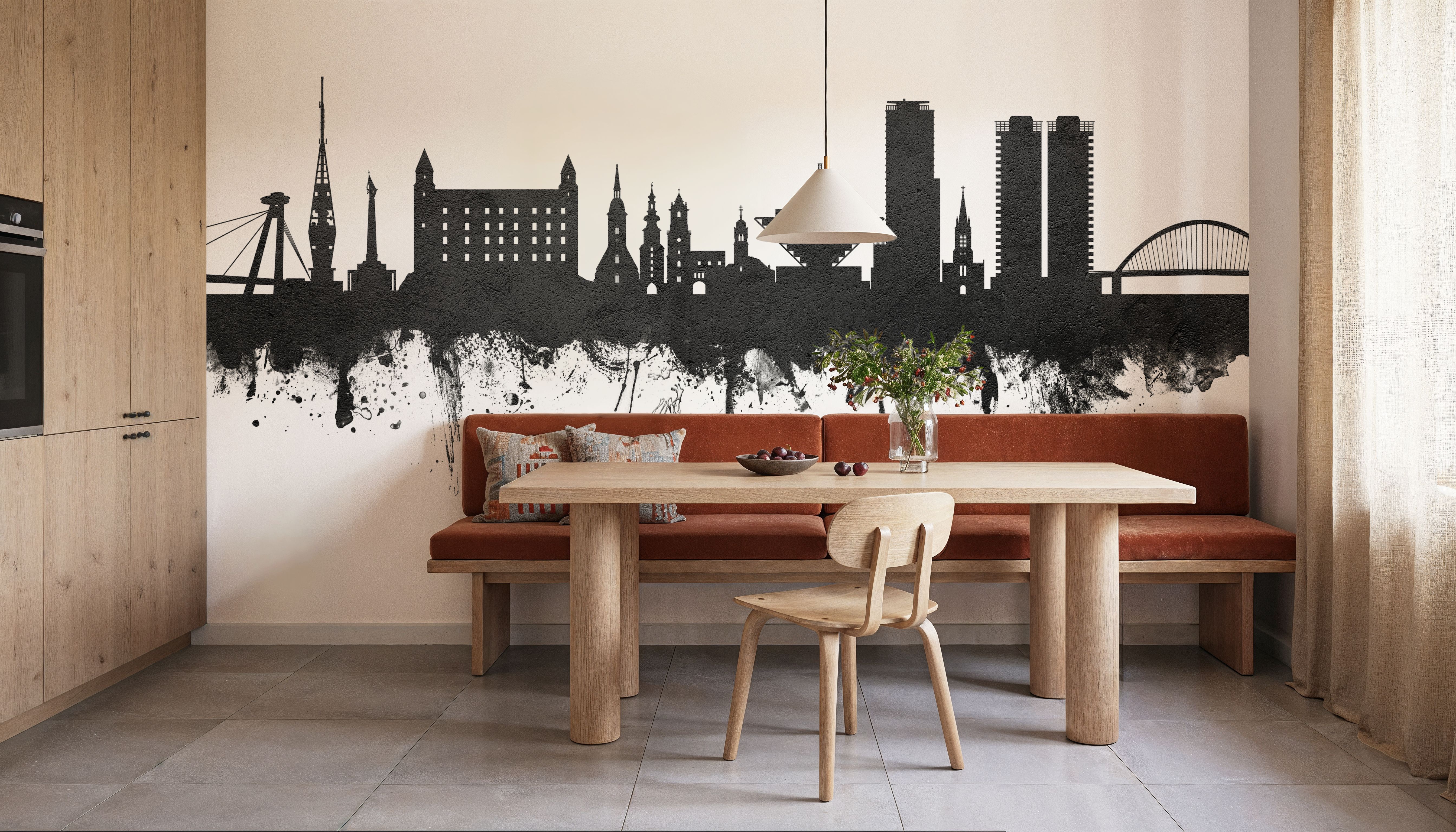 Bratislava Slovakia Skyline Black & White