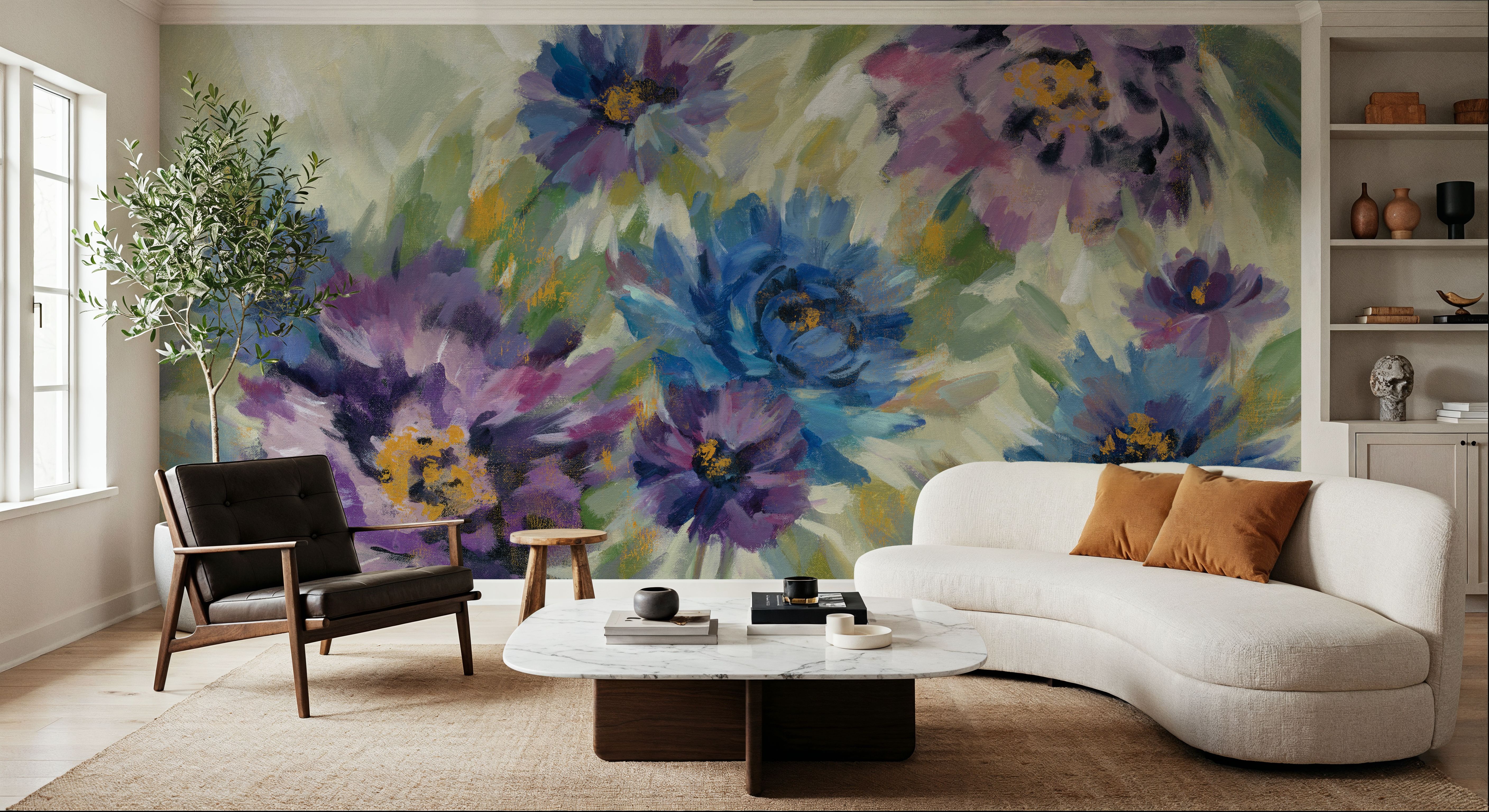 Bold Blue and Lavender Flowers