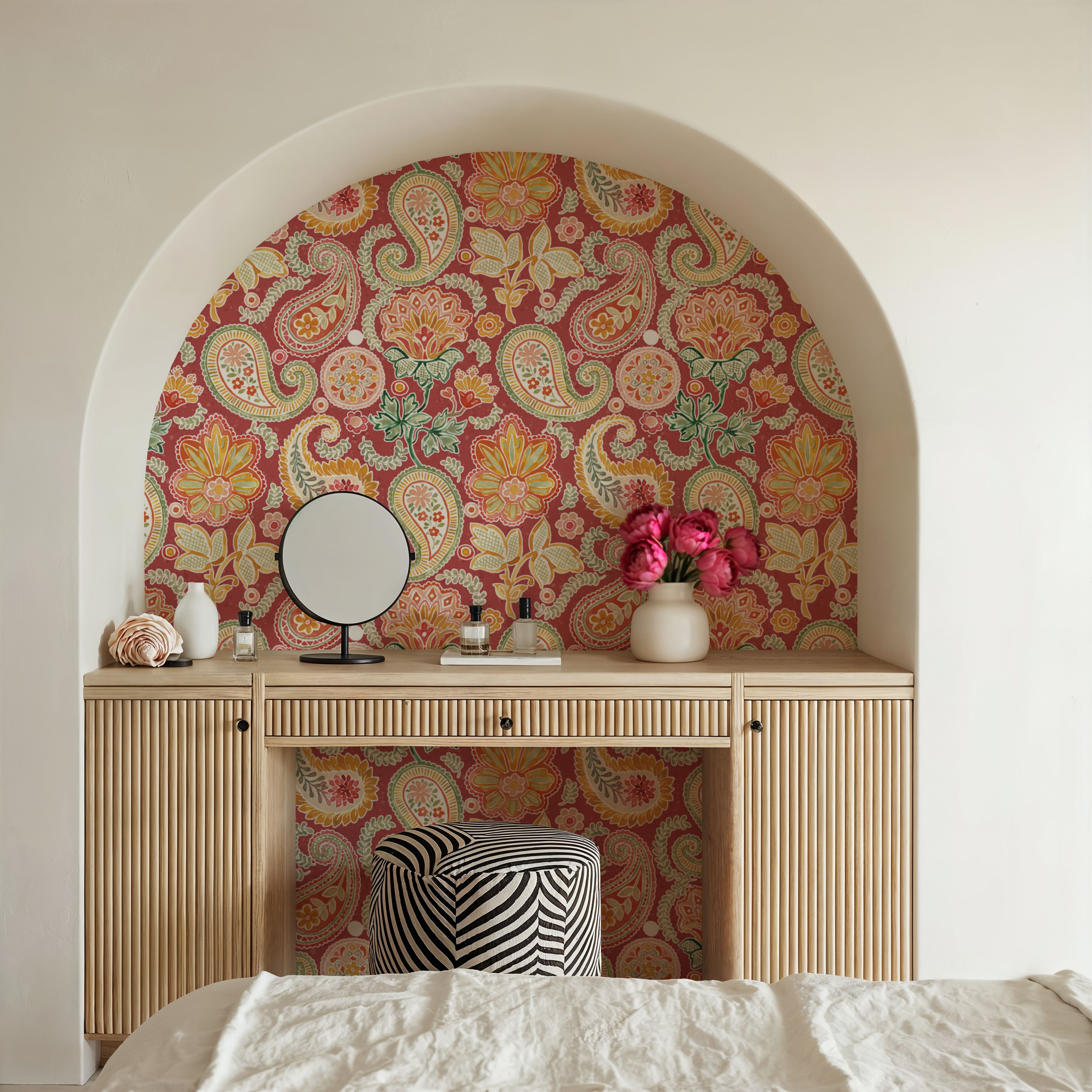 Harvest Paisley Mini Red