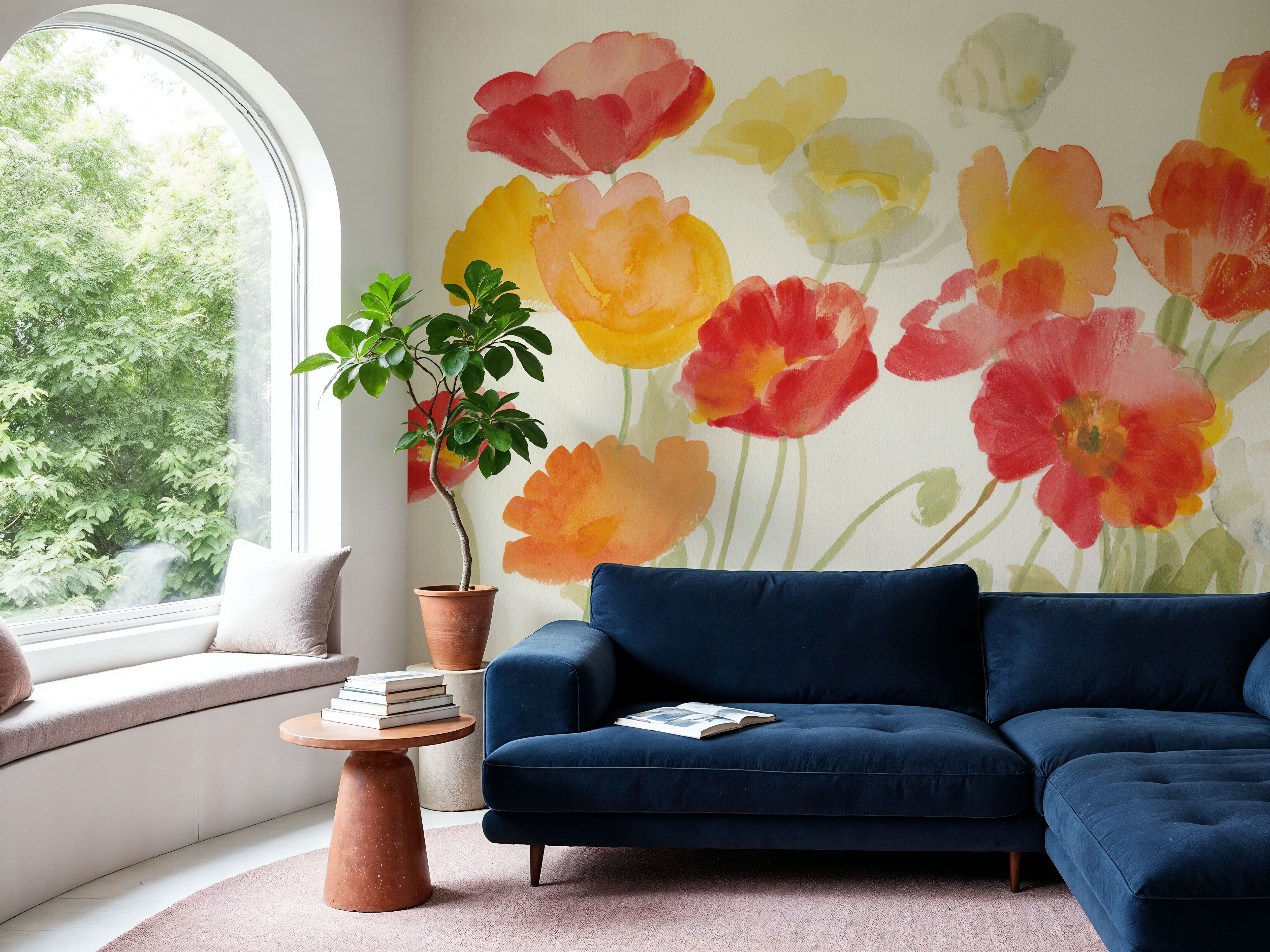 Bright Poppies I, Papel de parede