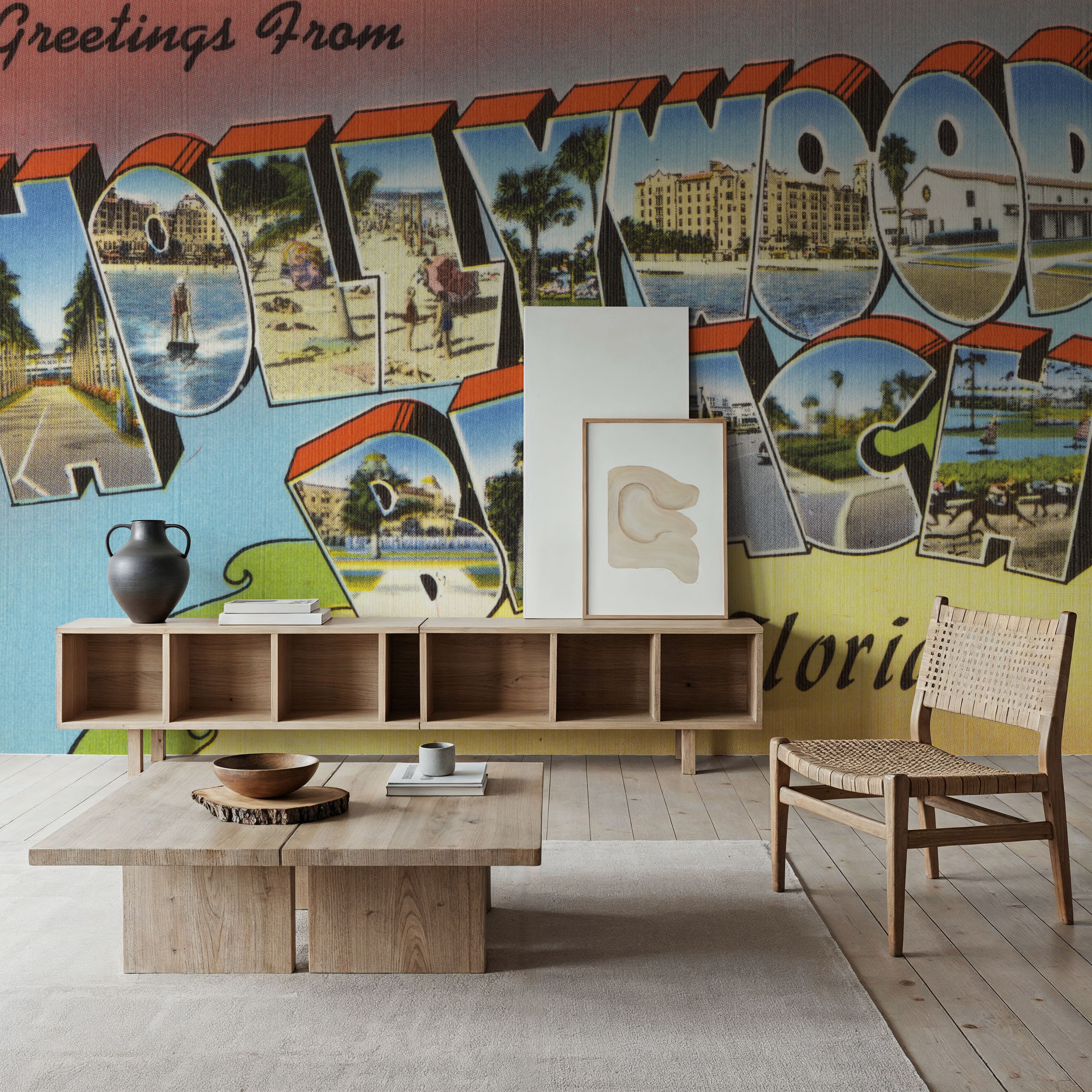 Greetings from Hollywood Beach - Screenprint Postcard