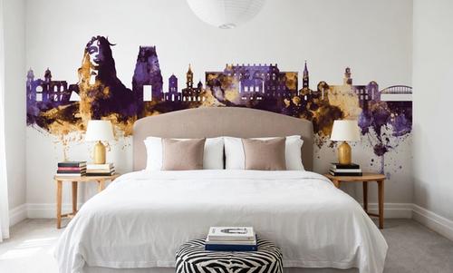Coimbatore India Skyline Purple & Gold