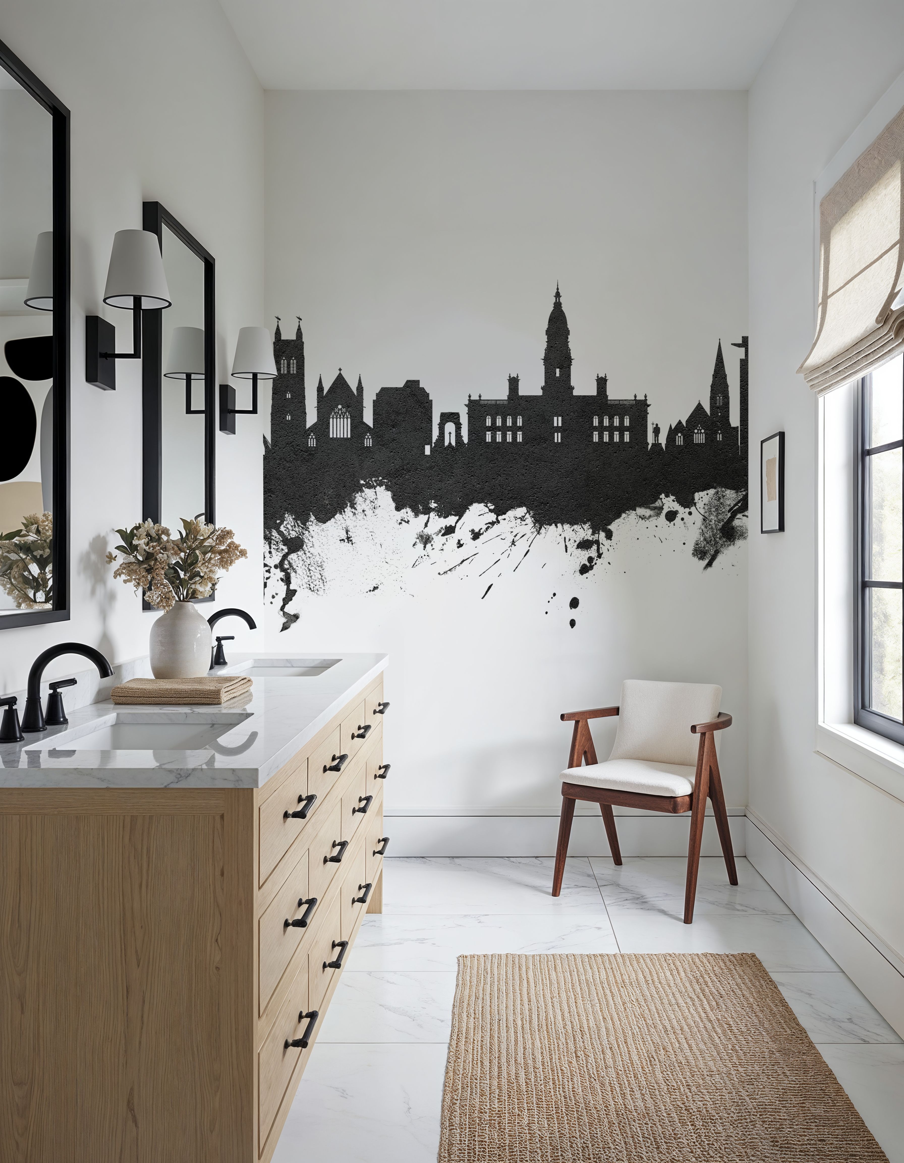 Bolton England Skyline Black & White