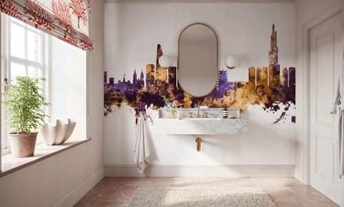 Ho Chi Minh City Vietnam Skyline Purple & Gold