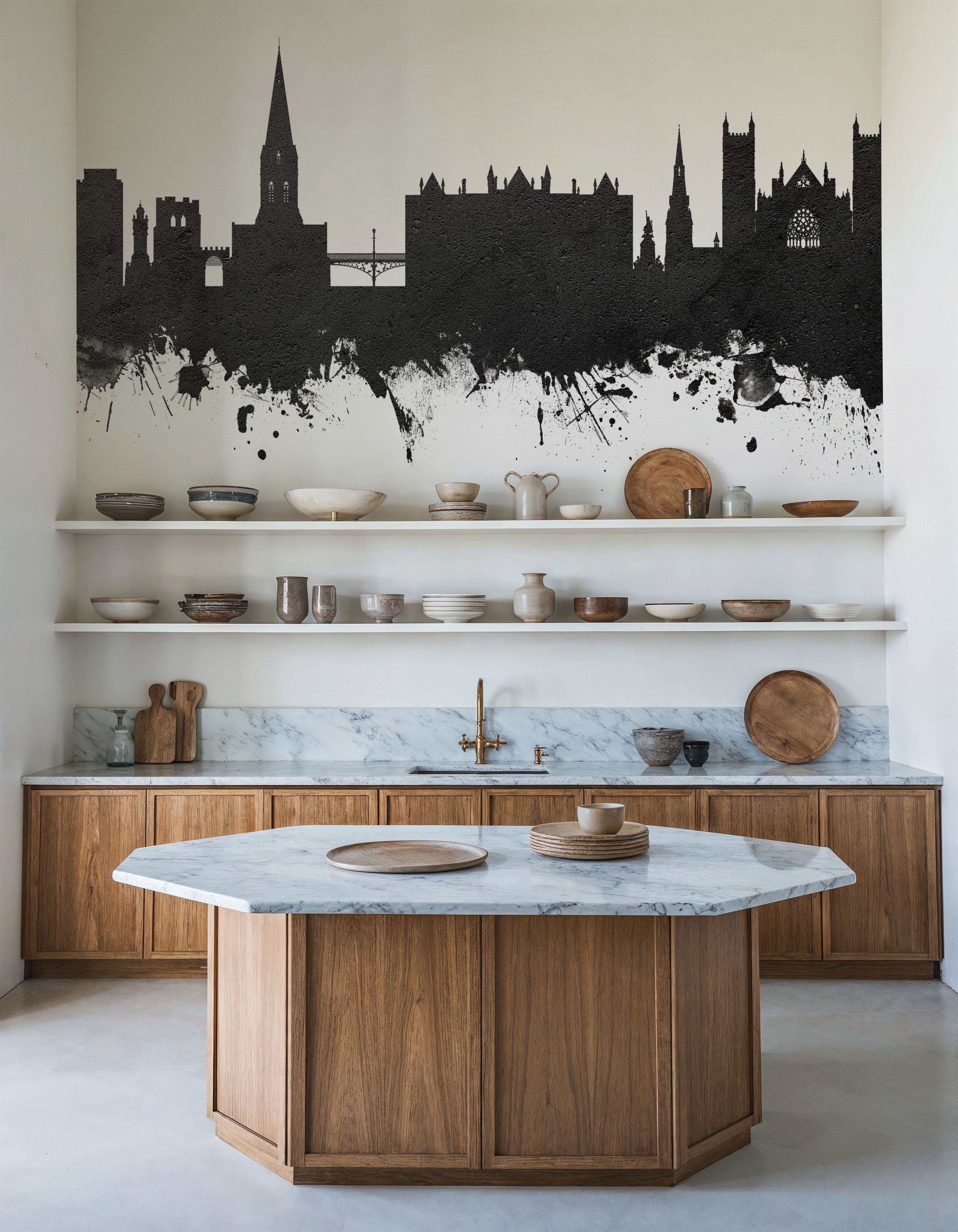 Exeter England Skyline Black & White