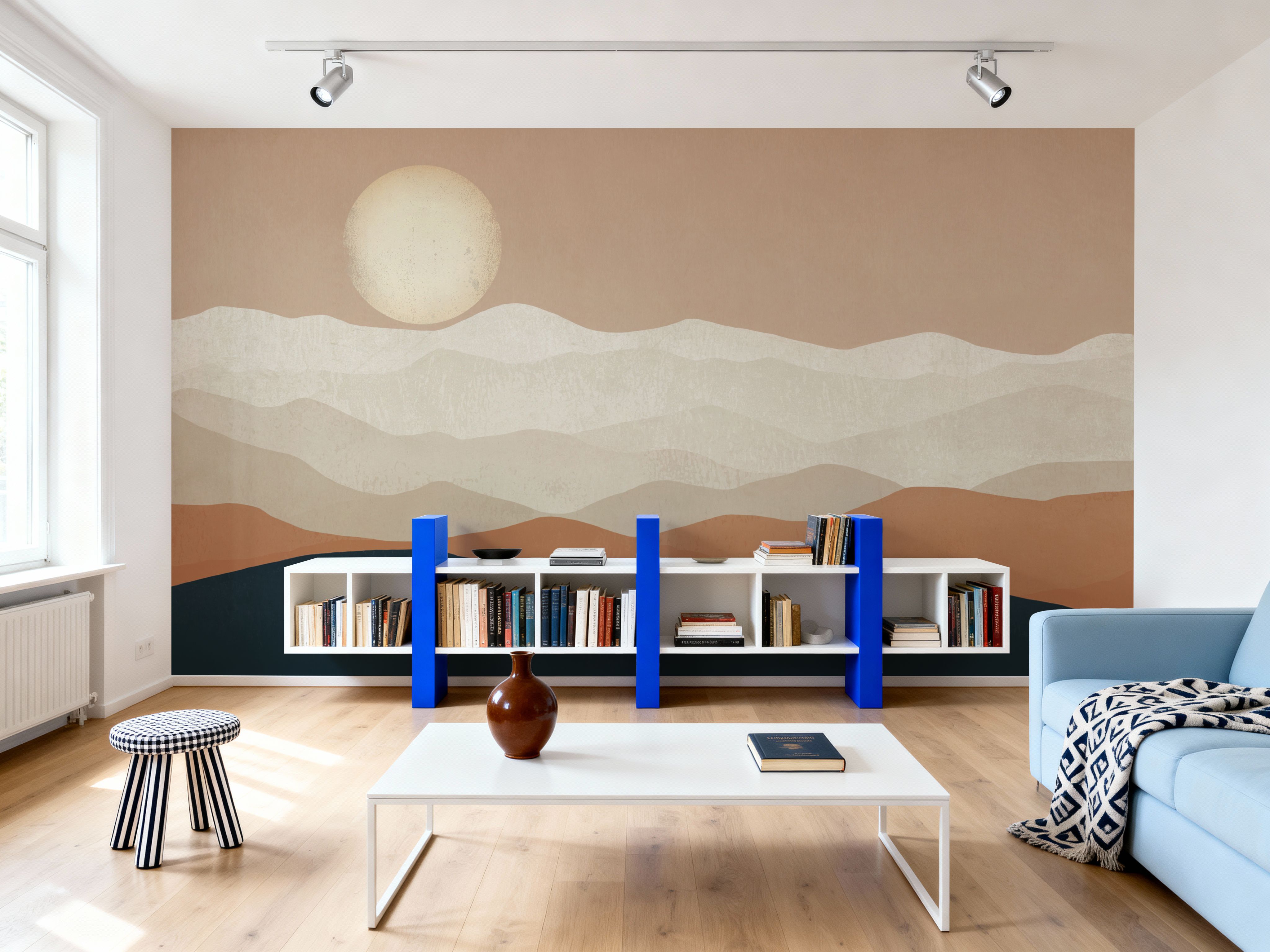 Mojave Mountains and Moon