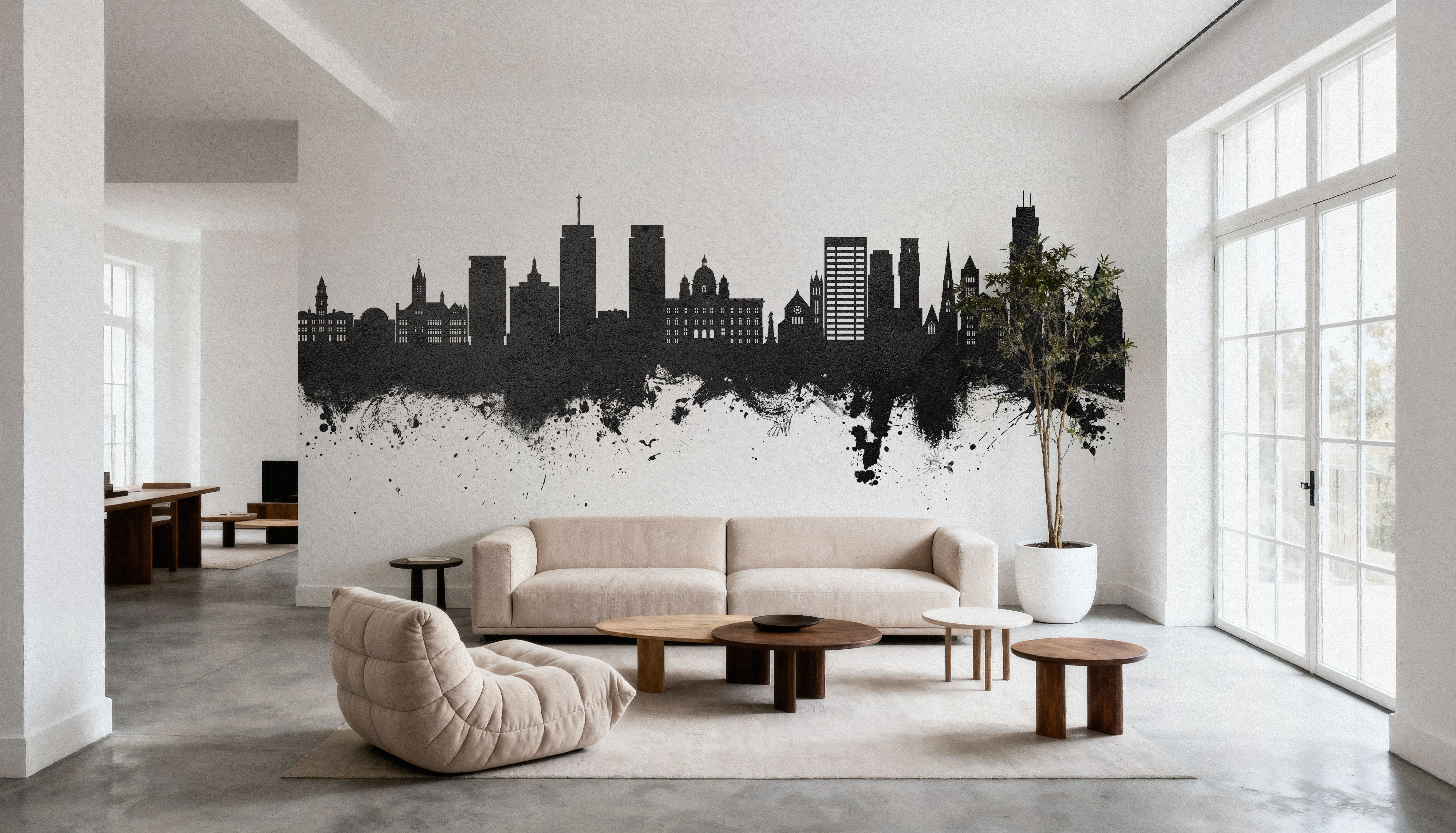 Syracuse New York Skyline Black & White