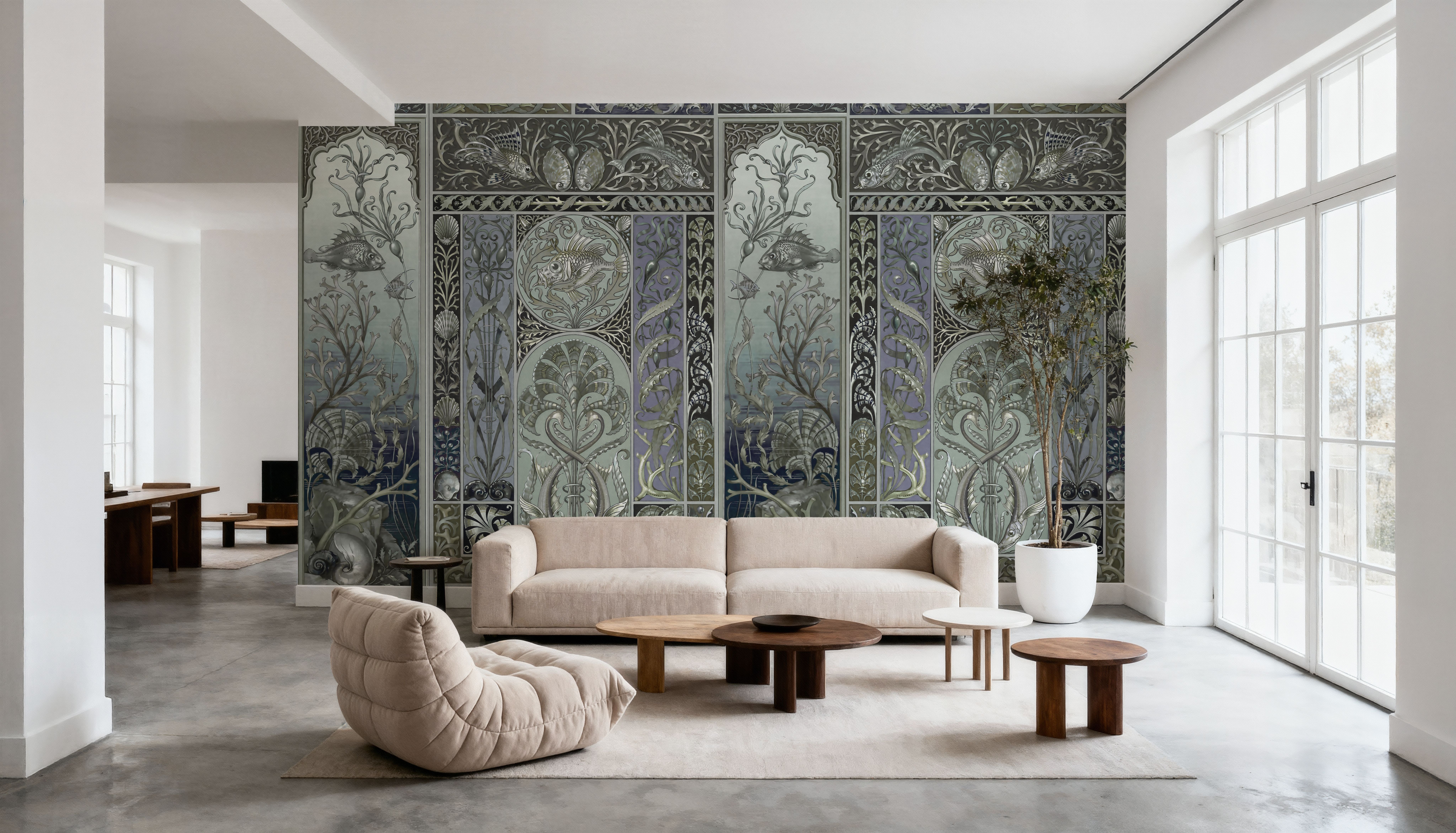 Underwater Green, Behang