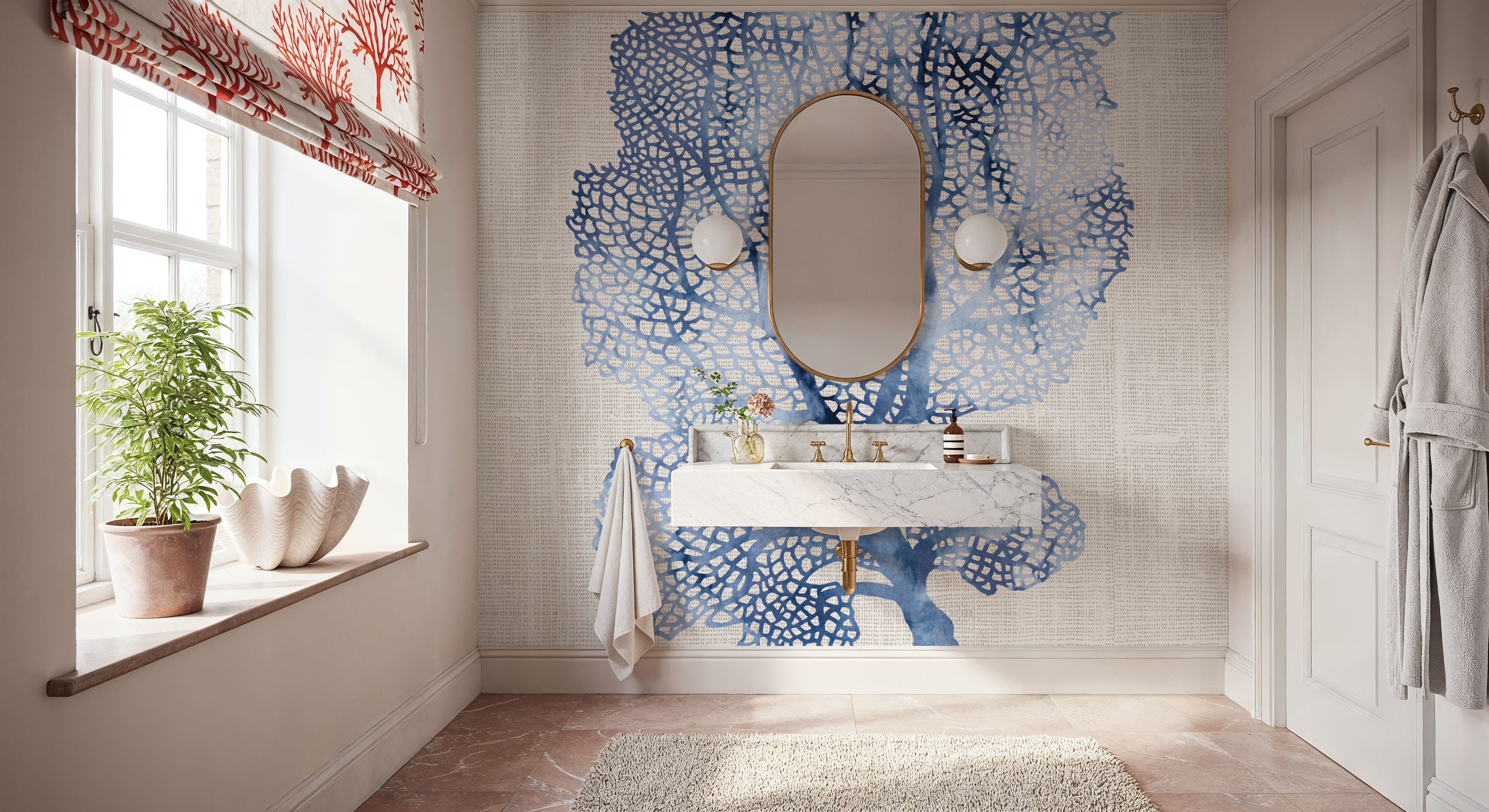 Shibori Coral II on Linen