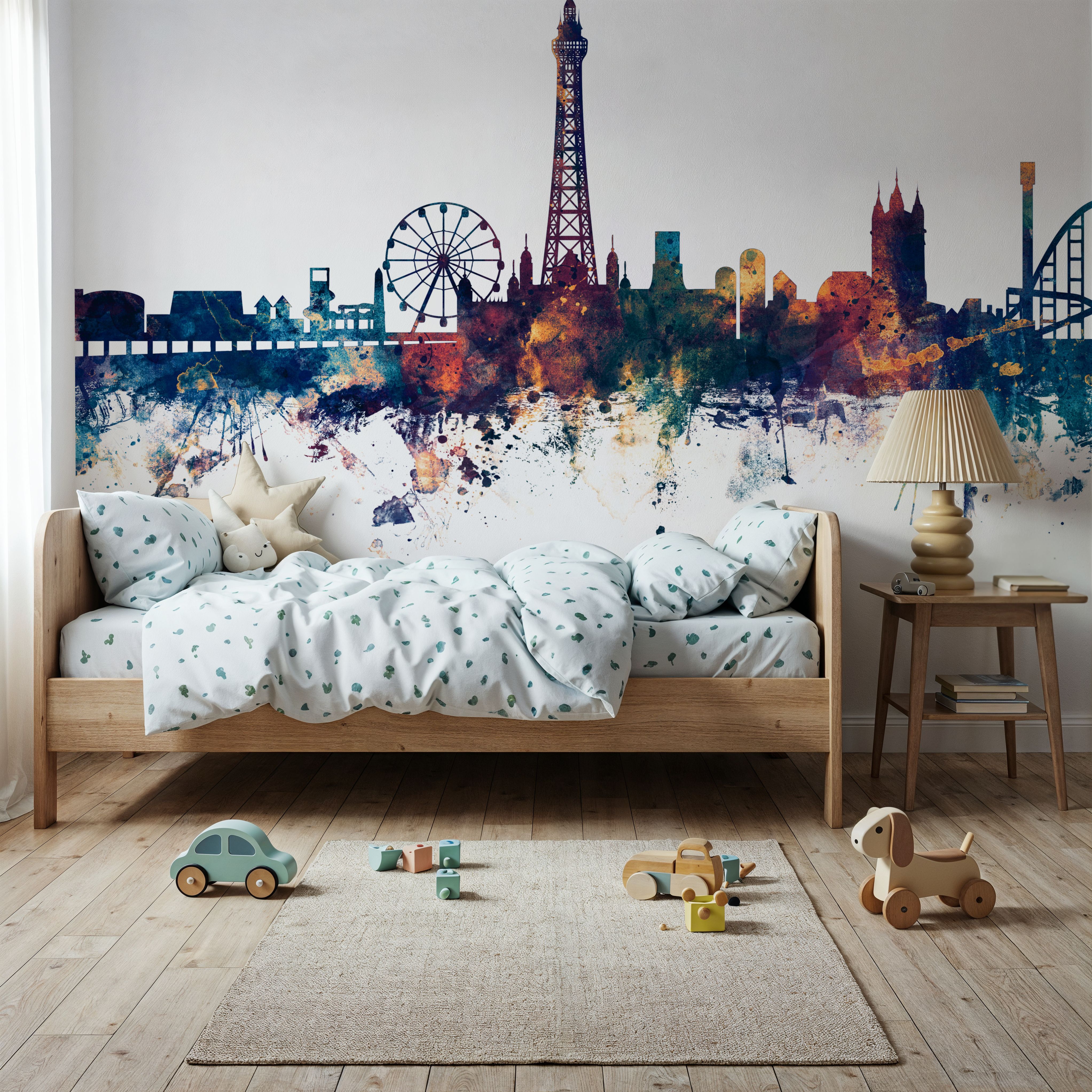 Blackpool England Skyline Blue & Bronze