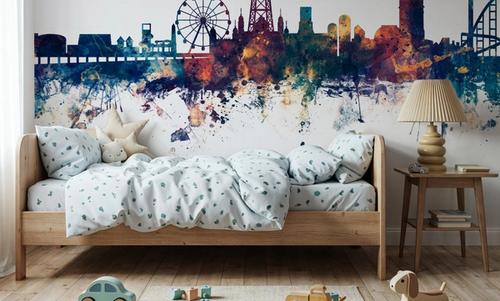 Blackpool England Skyline Blue & Bronze