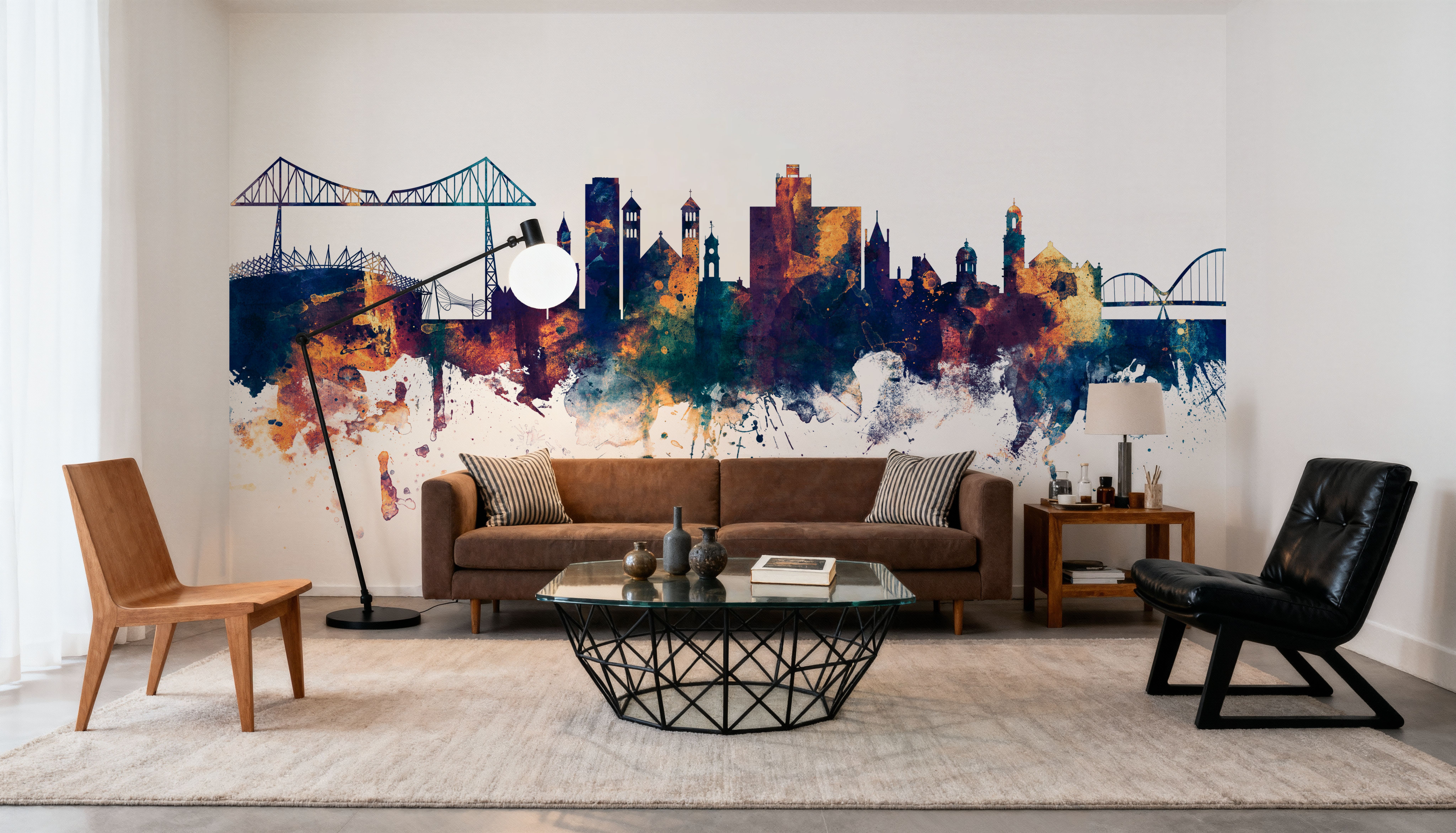 Middlesbrough England Skyline Blue & Bronze