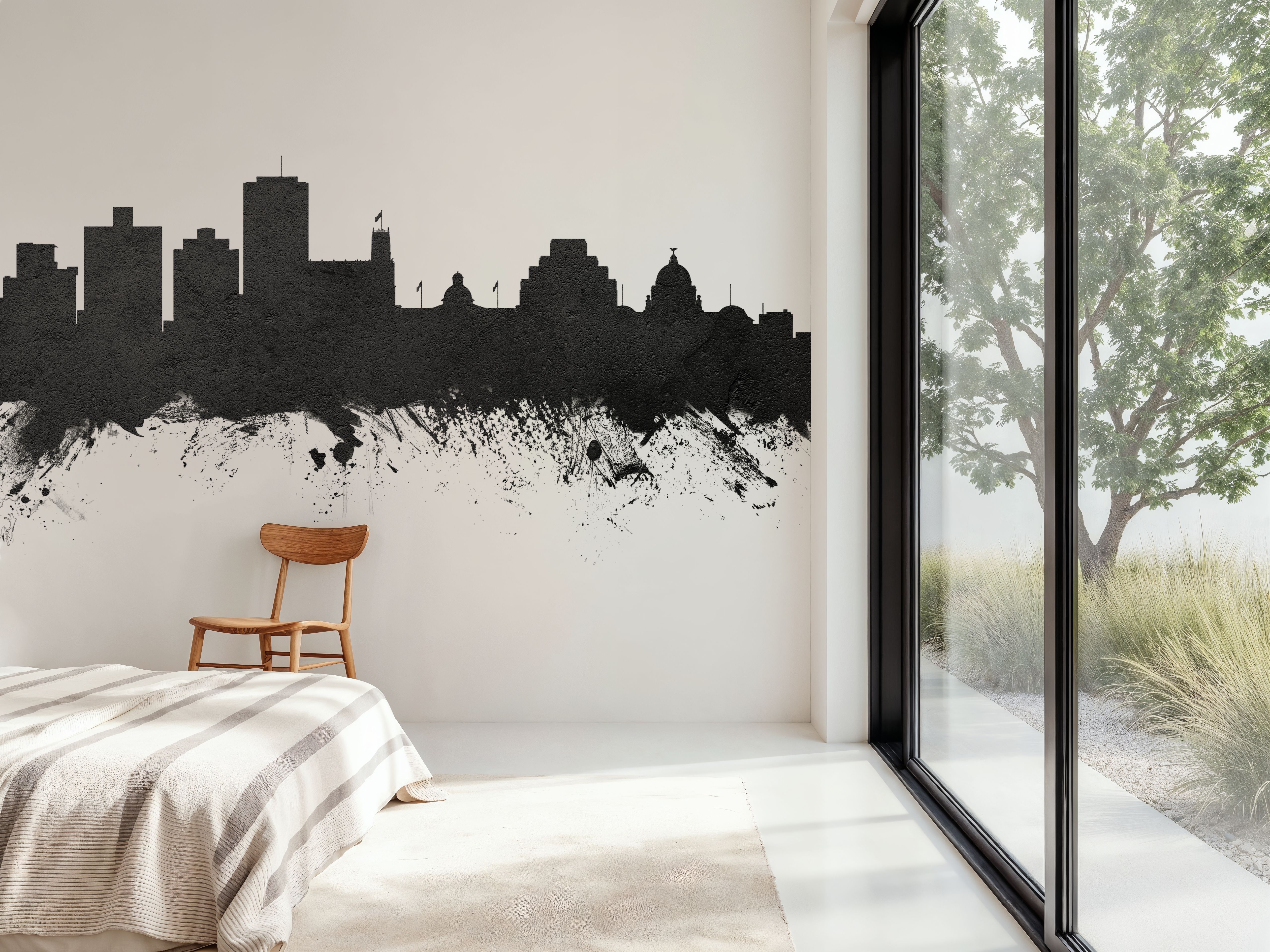 Jackson Mississippi Skyline Black & White