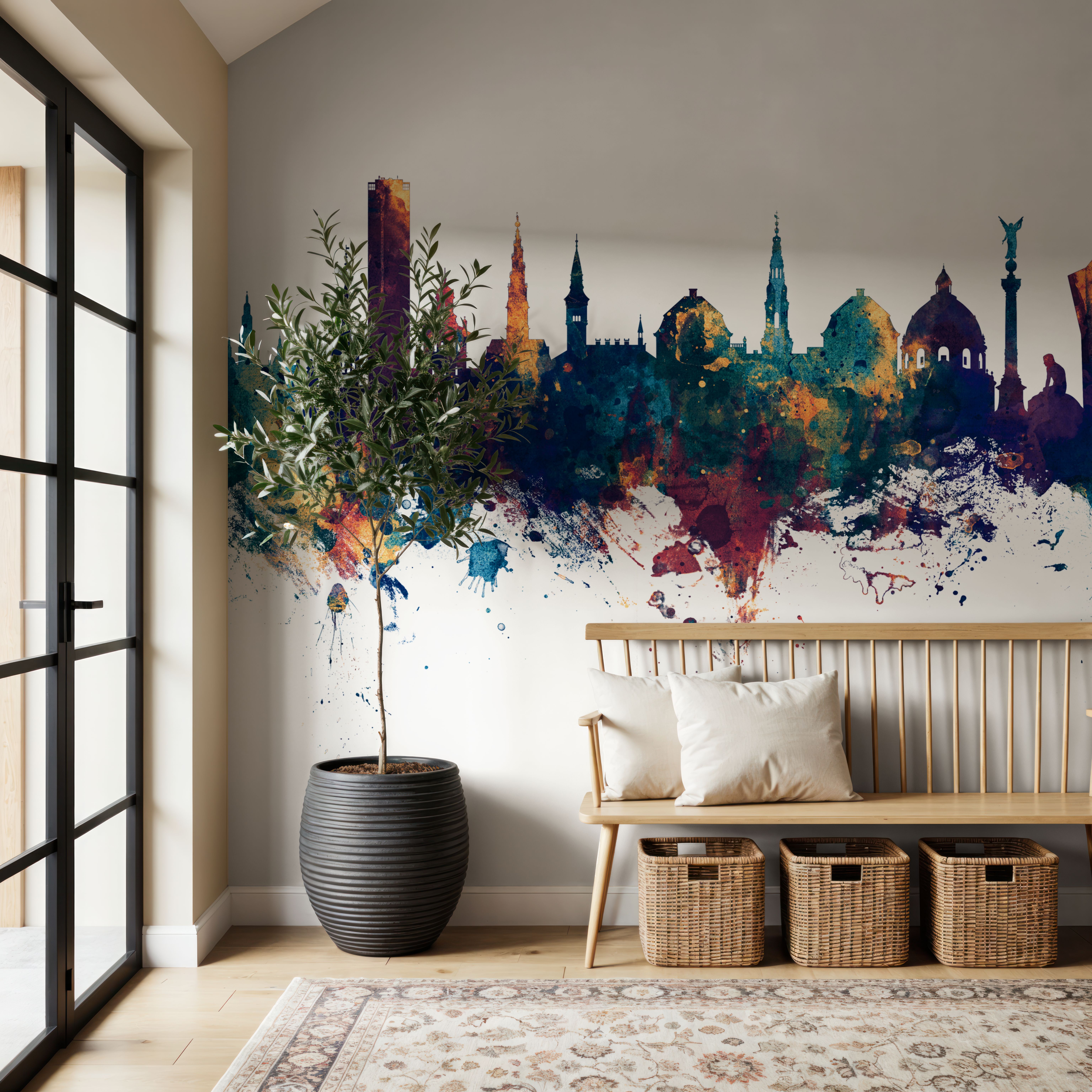 Copenhagen Skyline Blue & Bronze