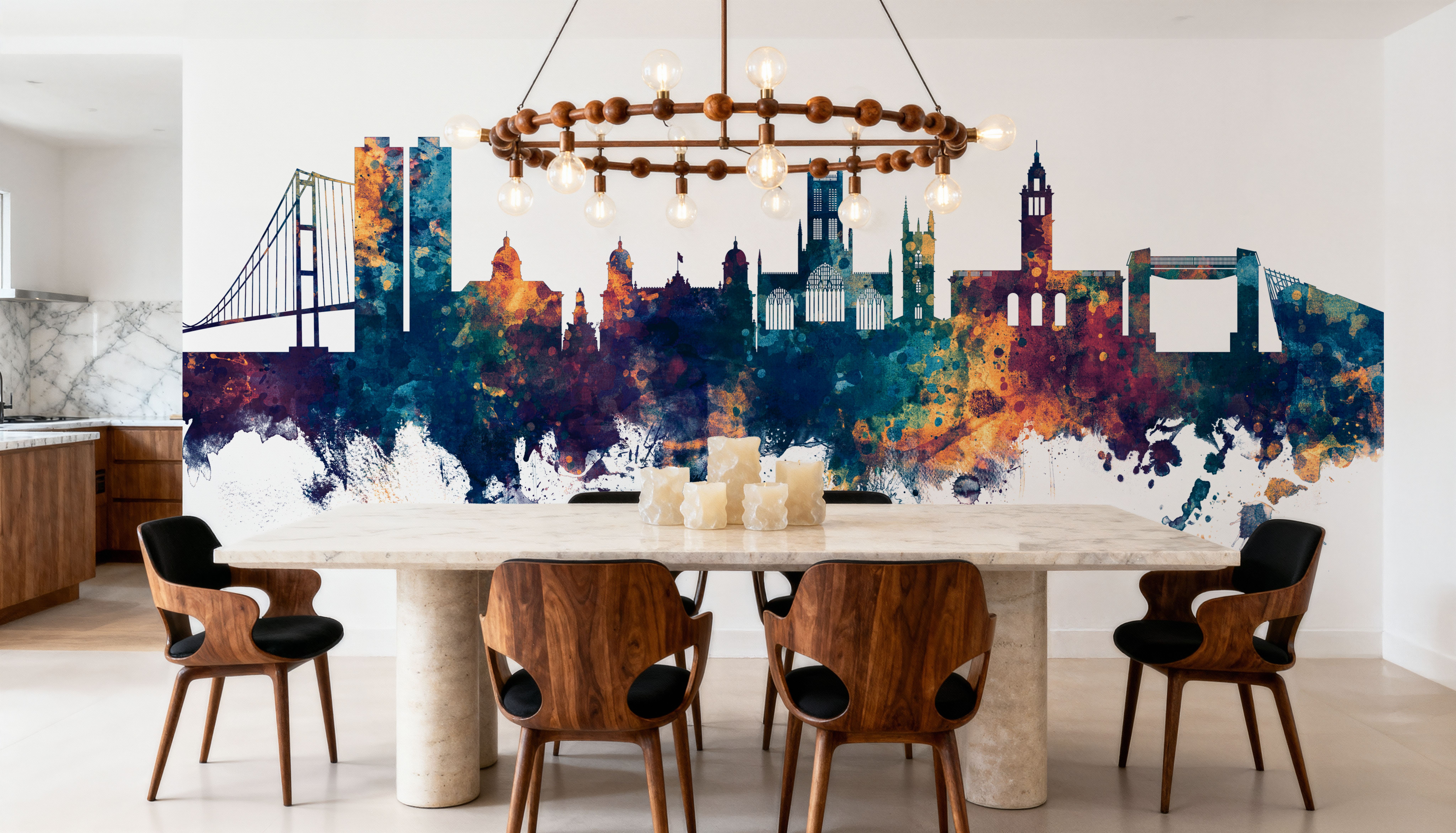 Kingston upon Hull England Skyline Blue & Bronze