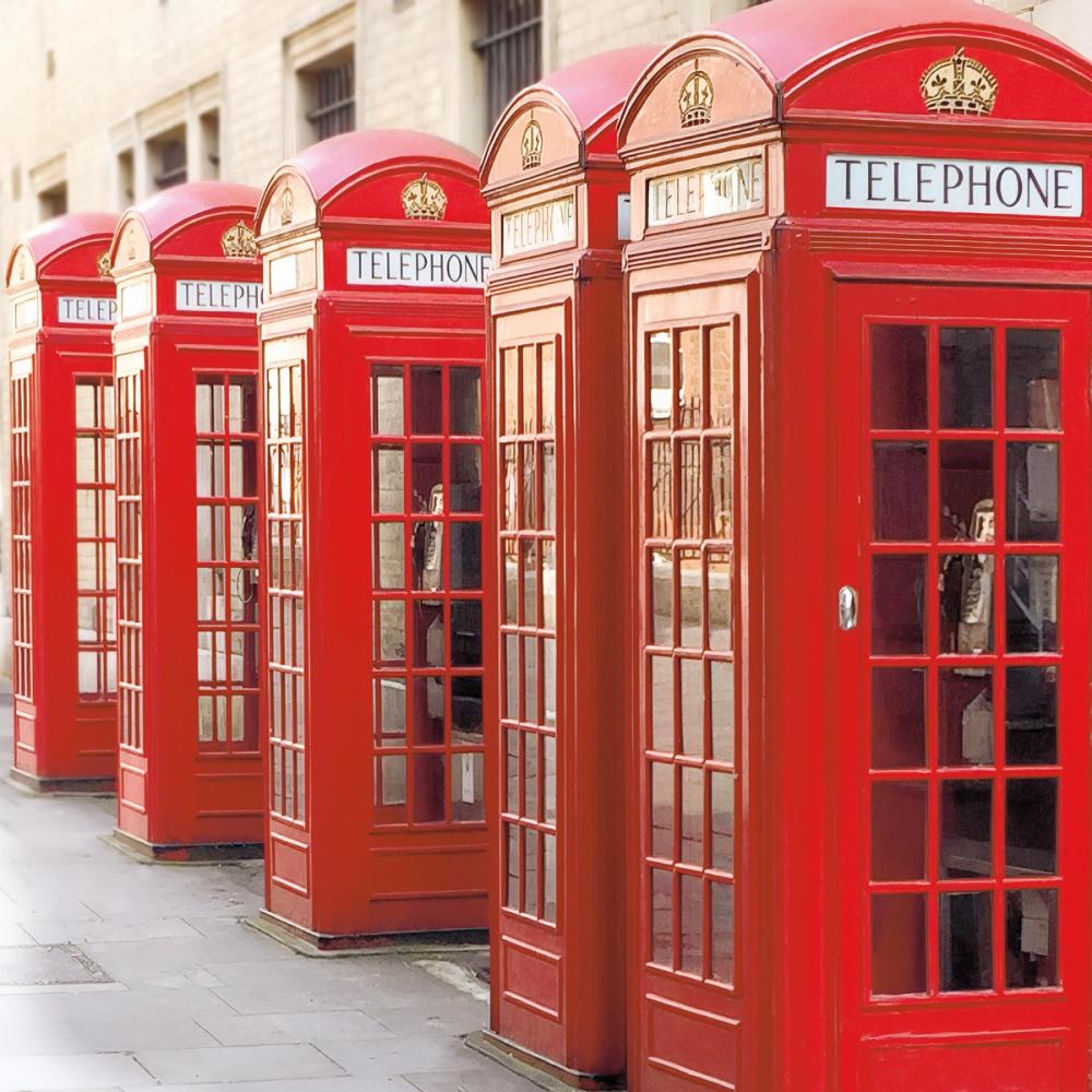 London Phoneboxes Lining Up
