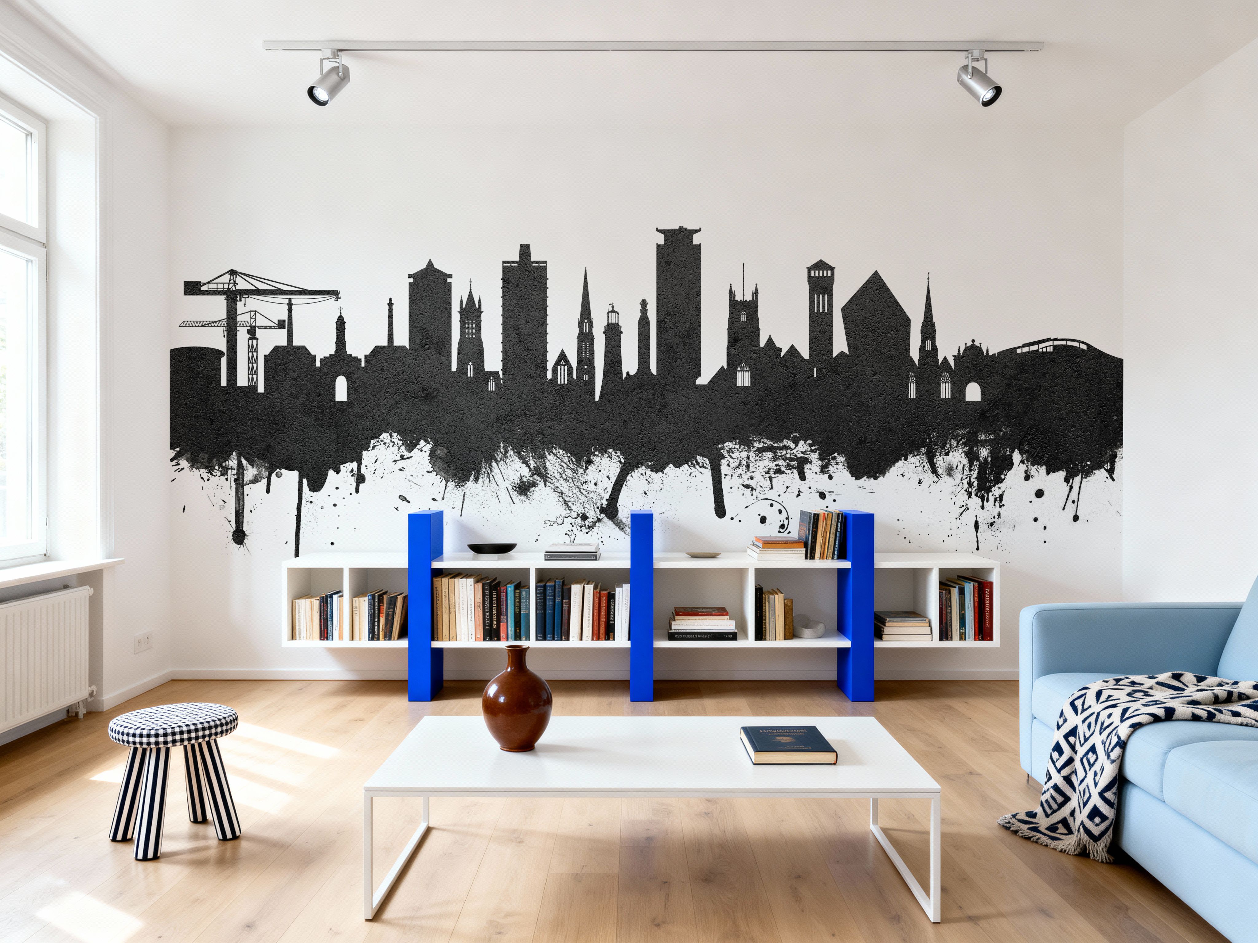 Plymouth England Skyline Black & White