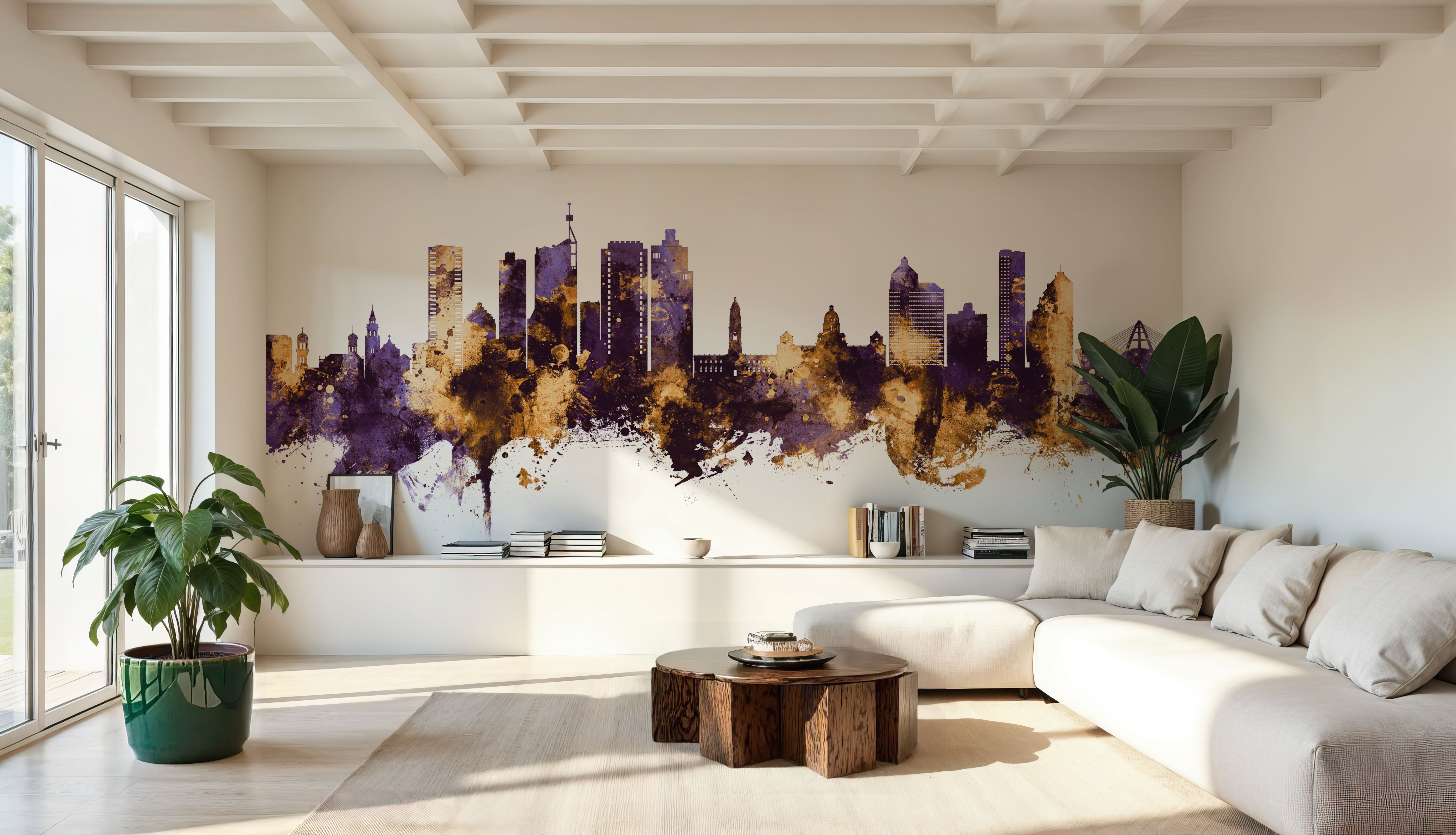 Durban South Africa Skyline Purple & Gold