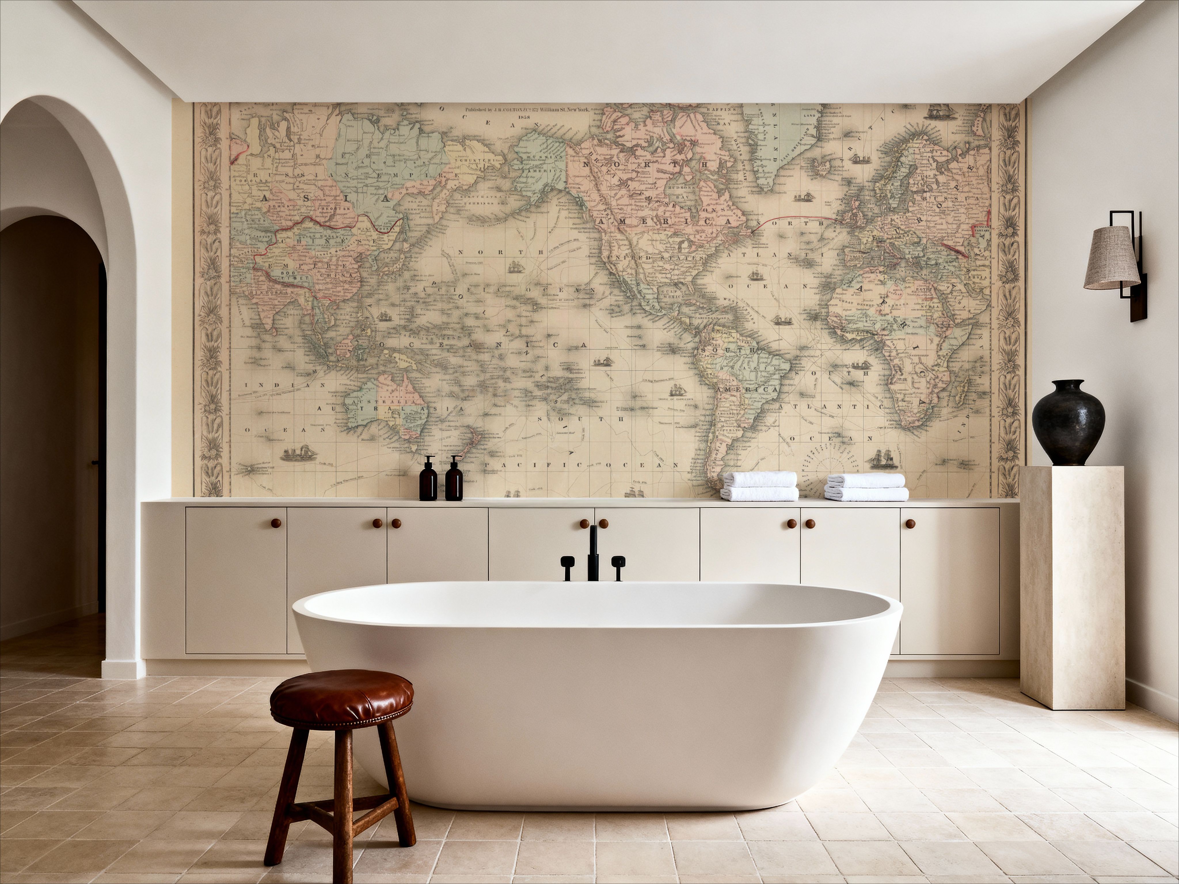 Colton's World Map 1858