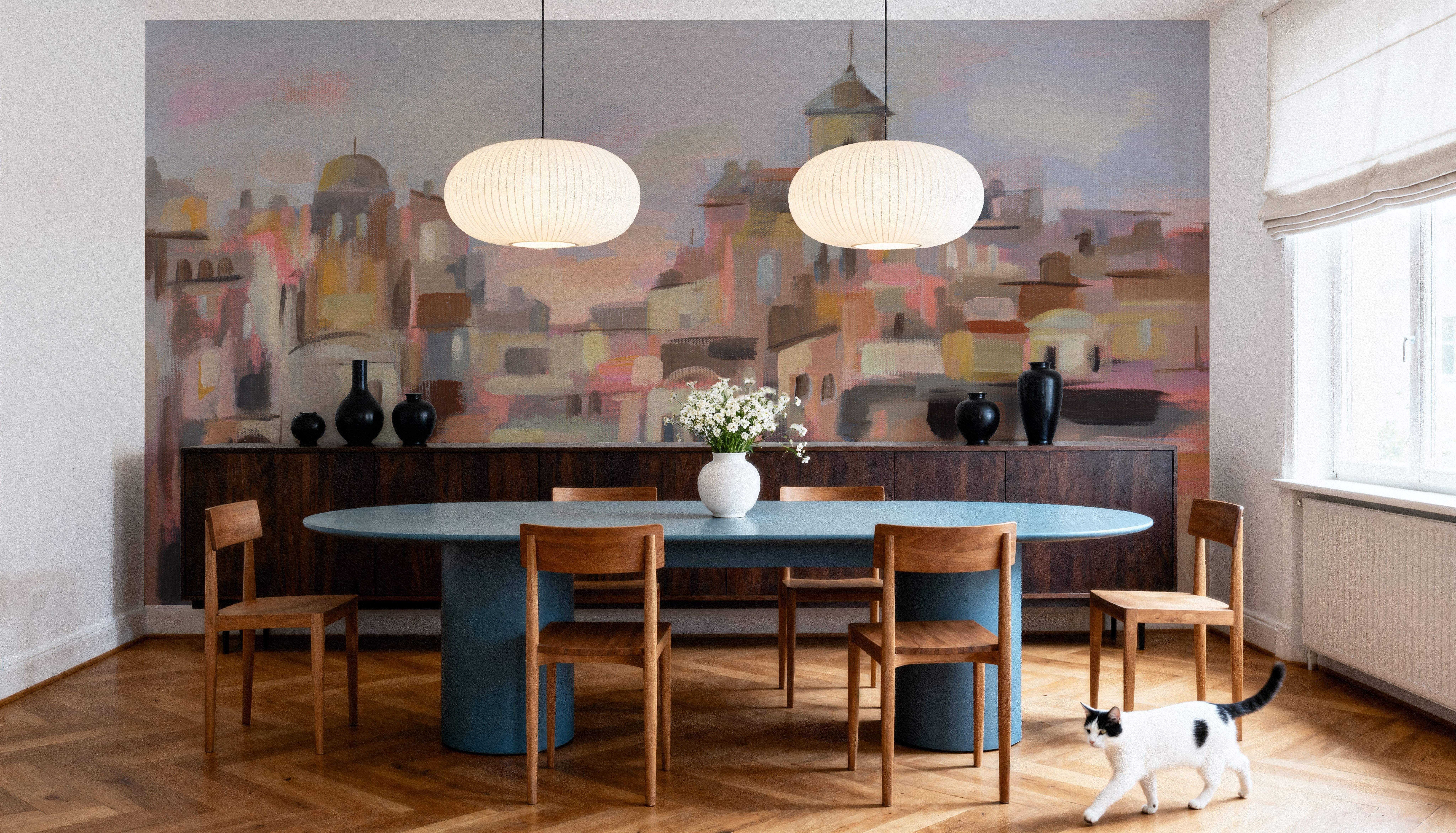 Village at Dawn, Wallpaper