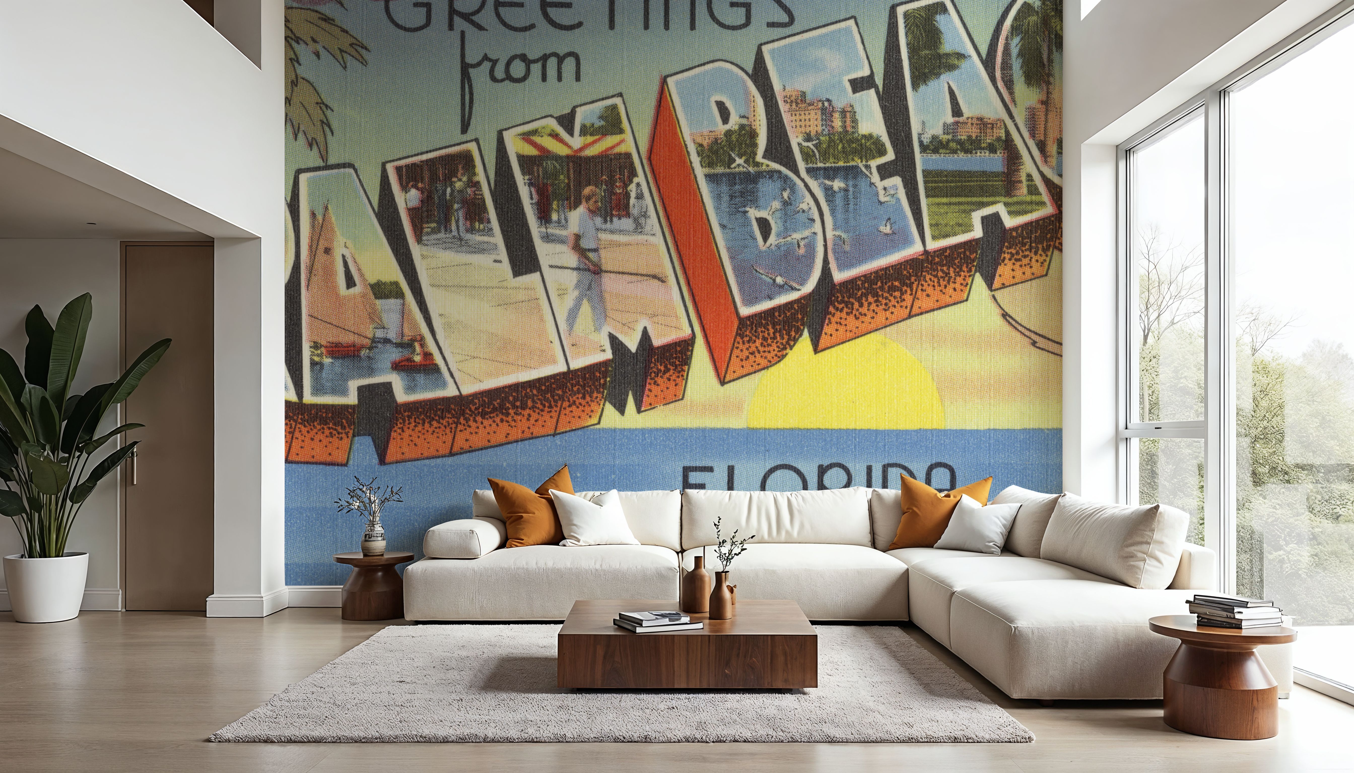 Greetings from Palm Beach - Screenprint Postcard