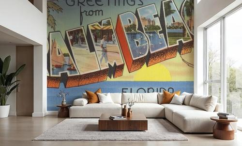 Greetings from Palm Beach - Screenprint Postcard