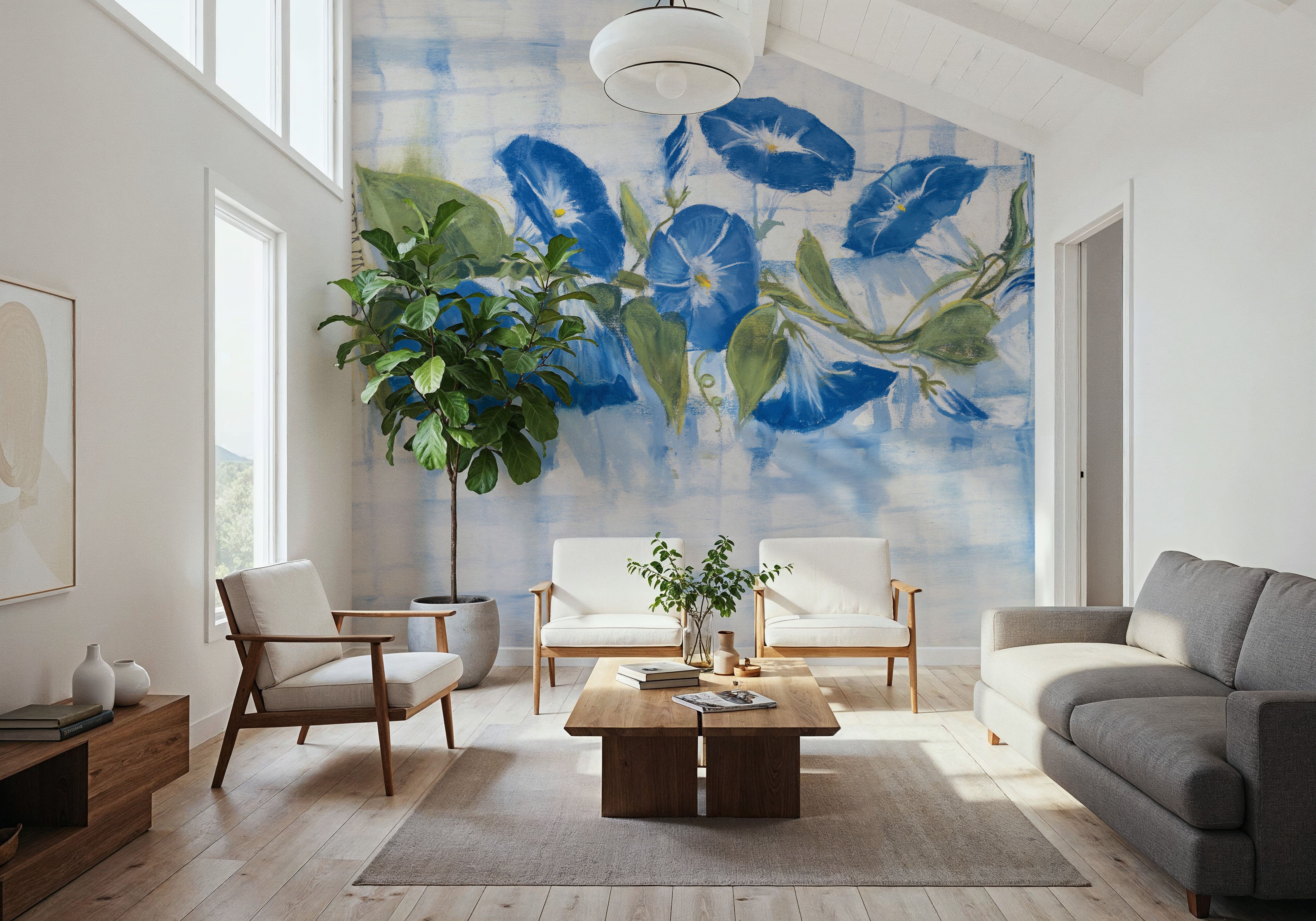 Morning Glory on linen