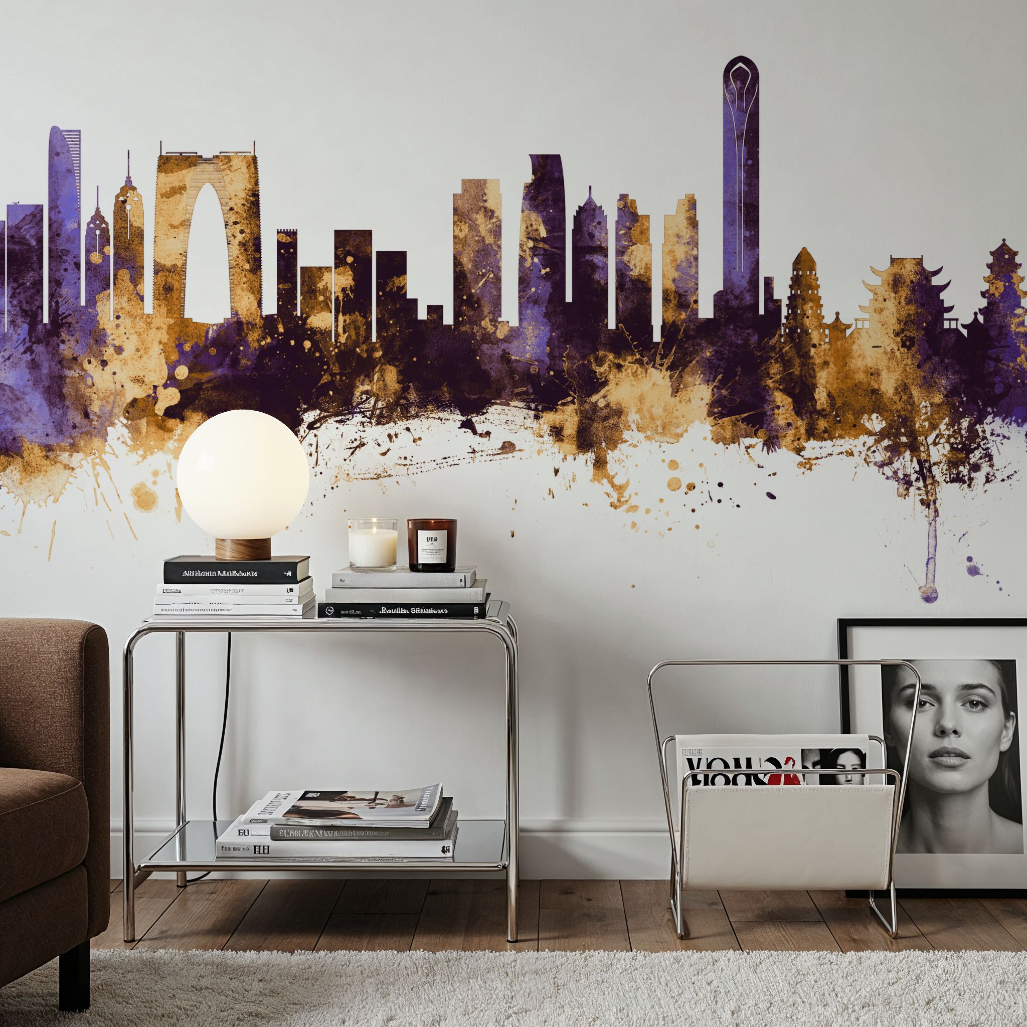 Suzhou China Skyline Purple & Gold