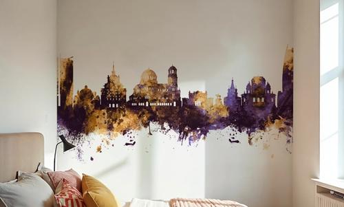 Sofia Bulgaria Skyline Purple & Gold