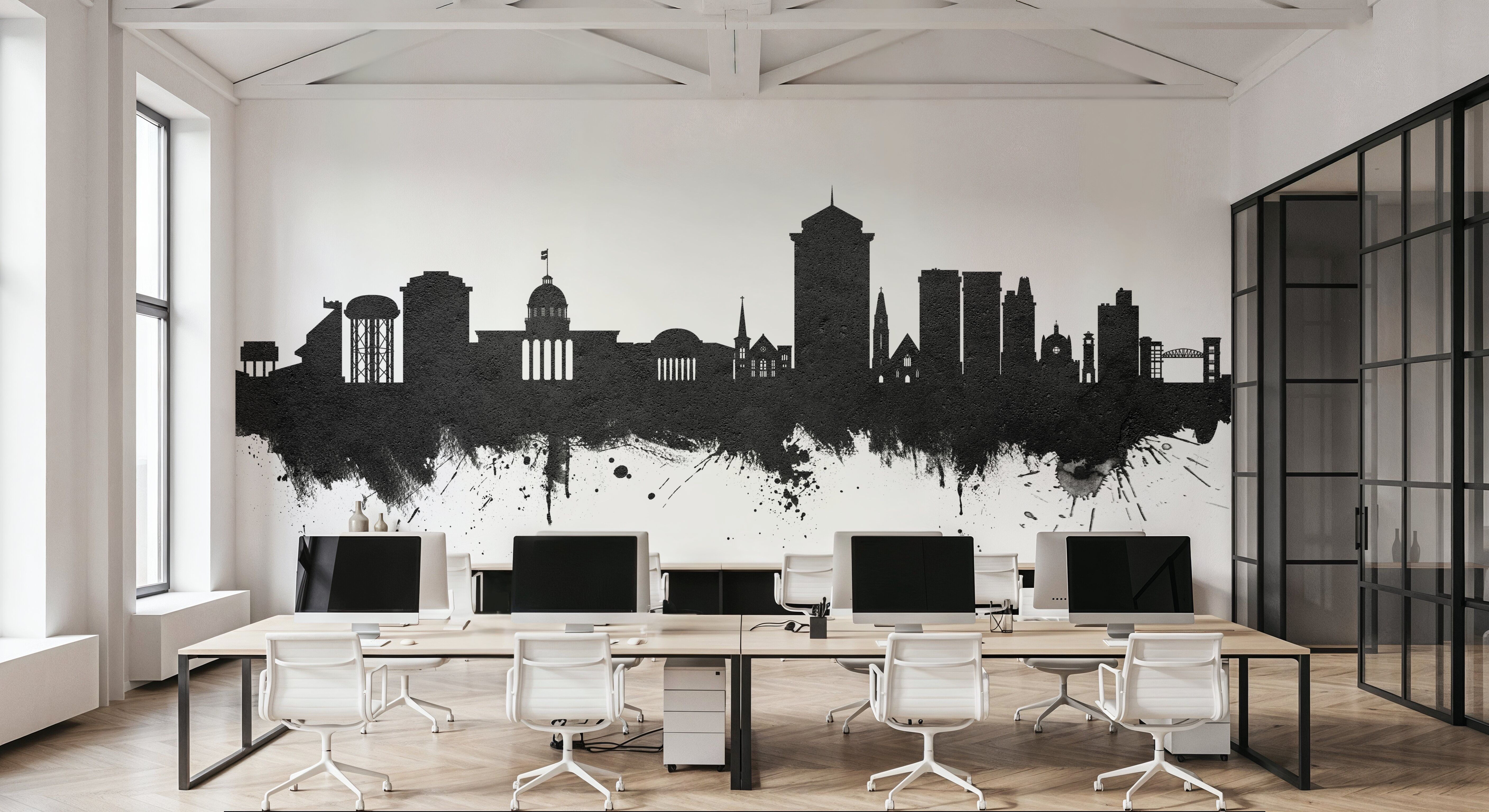 Montgomery Alabama Skyline Black & White