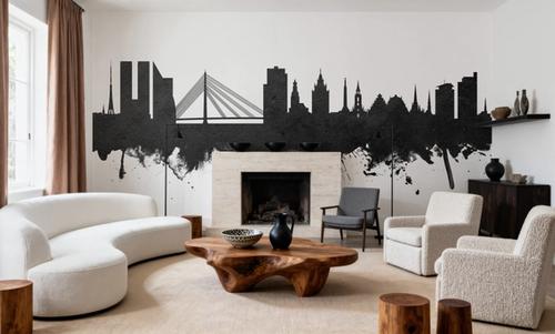 Riga Latvia Skyline Black & White