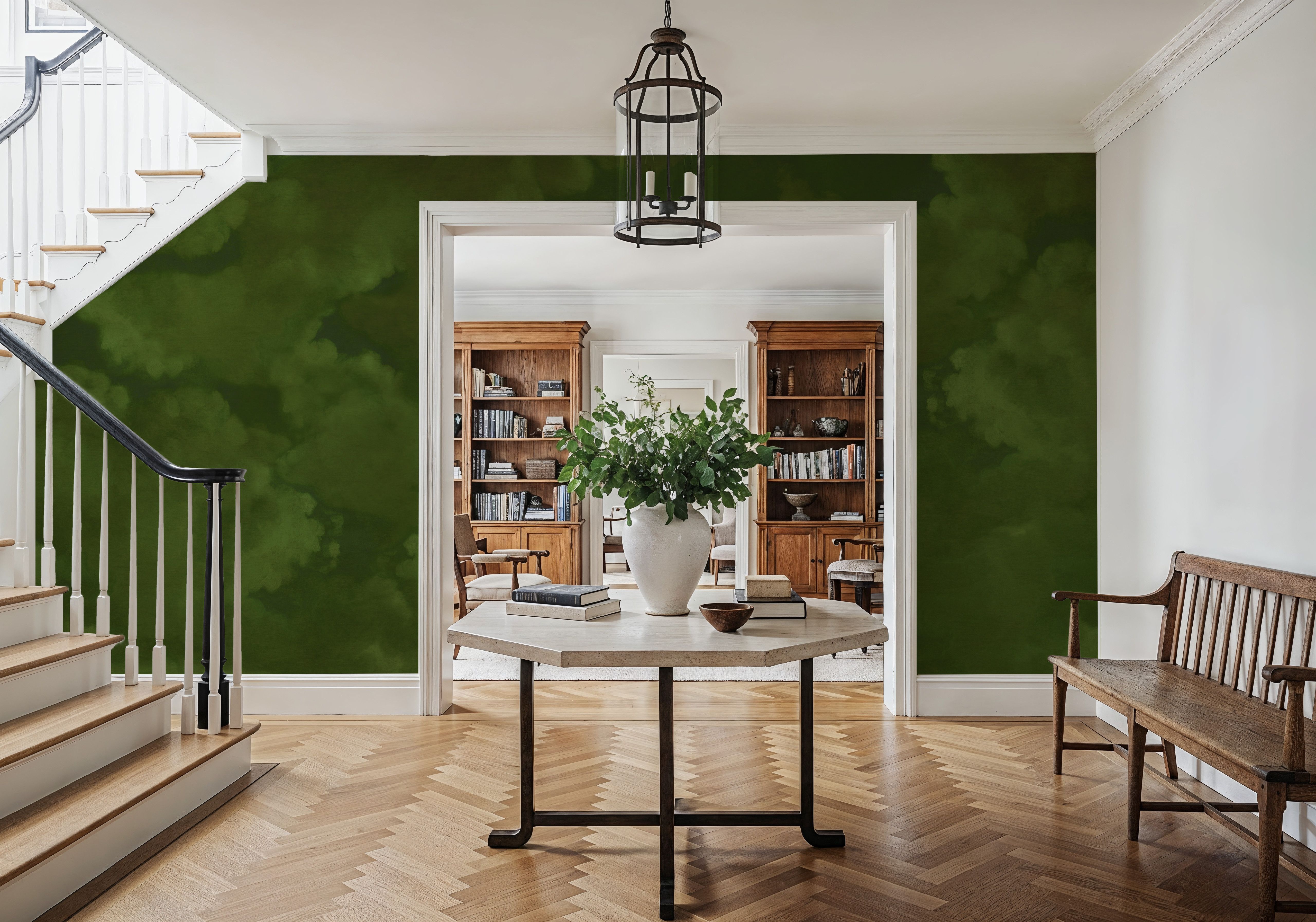 Painted Dreamy Clouds, Dill Green