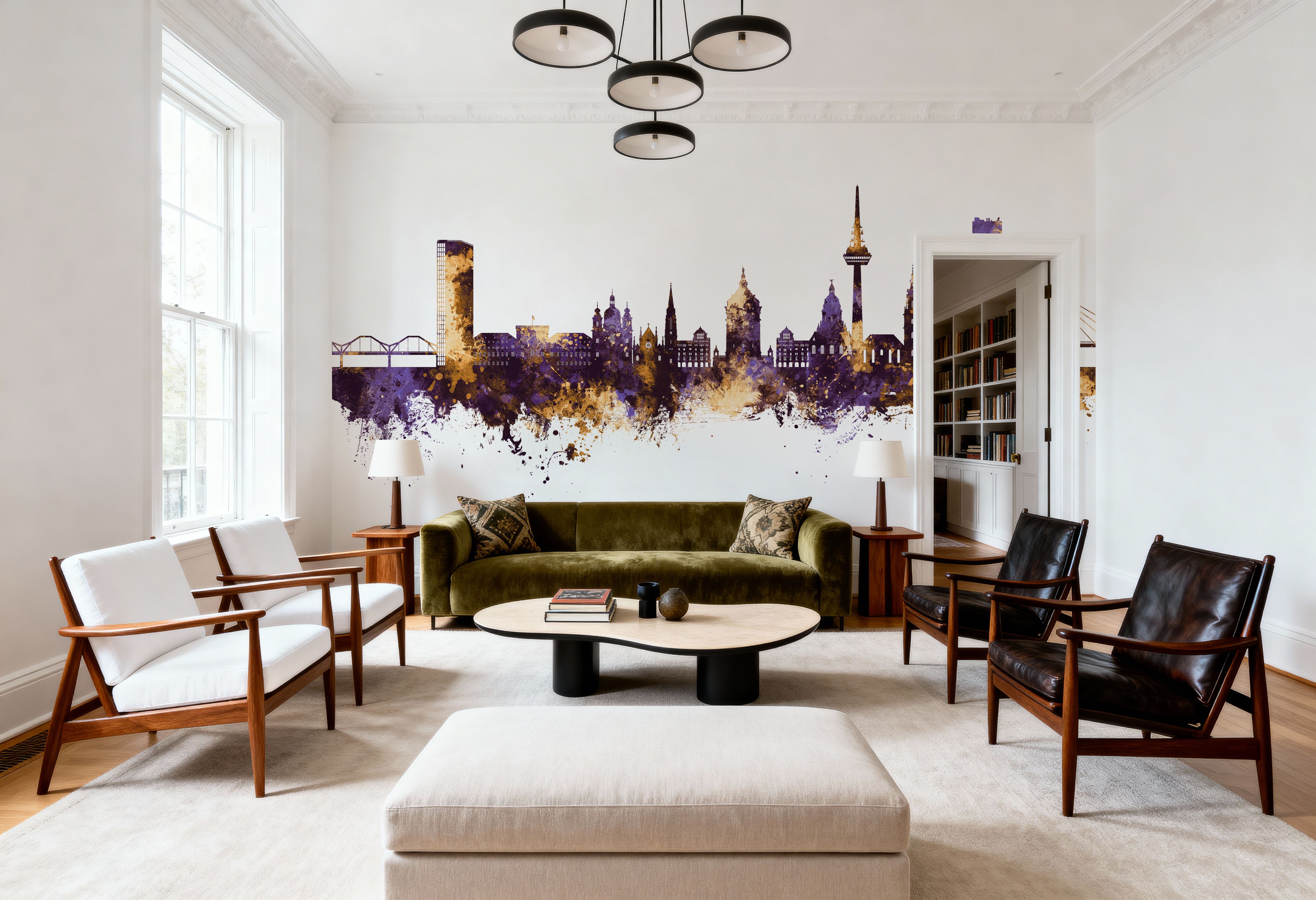 Mannheim Germany Skyline Purple & Gold