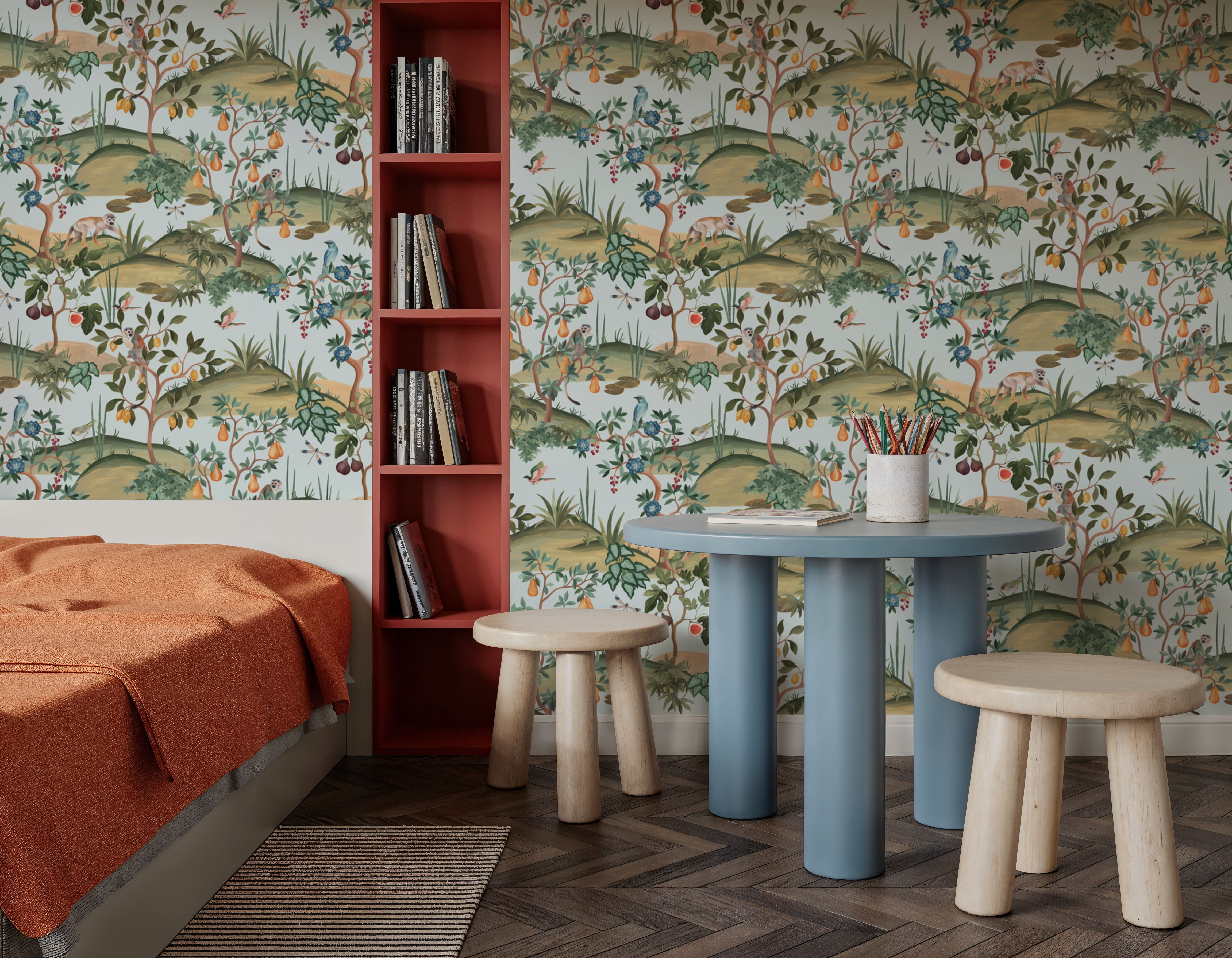 Orchard Reverie Pattern, Sky Blue