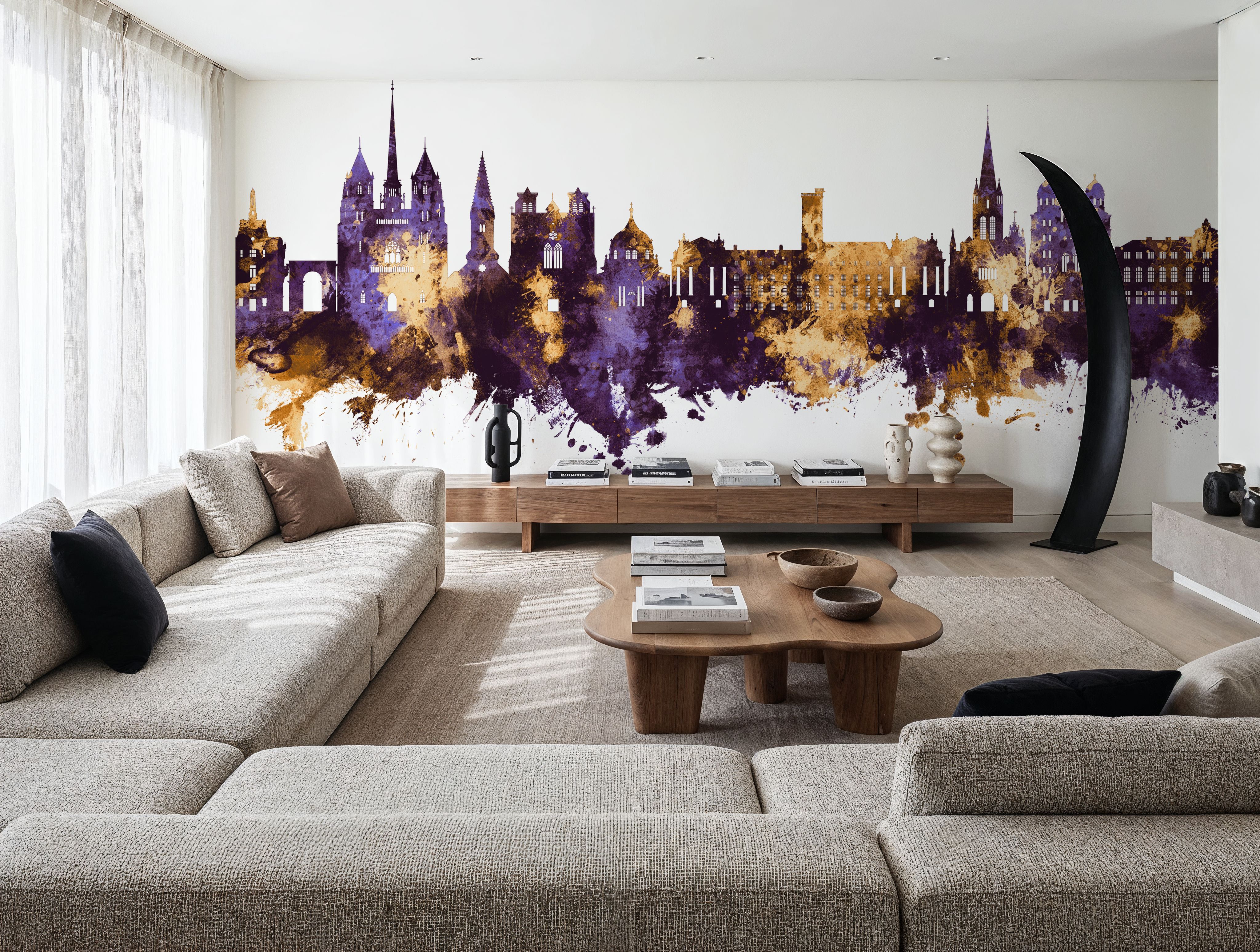 Dijon France Skyline Purple & Gold