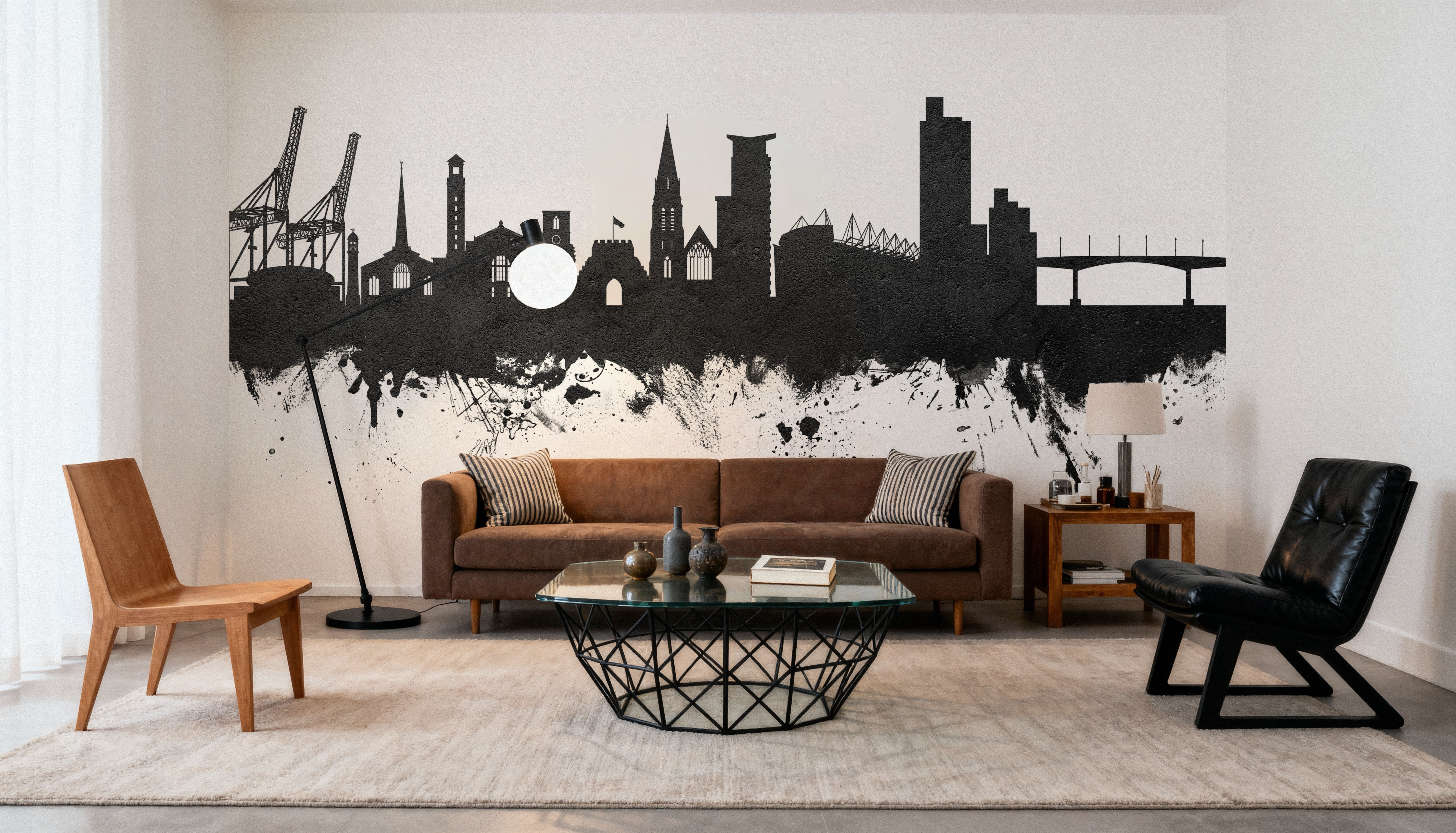 Southampton England Skyline Black & White