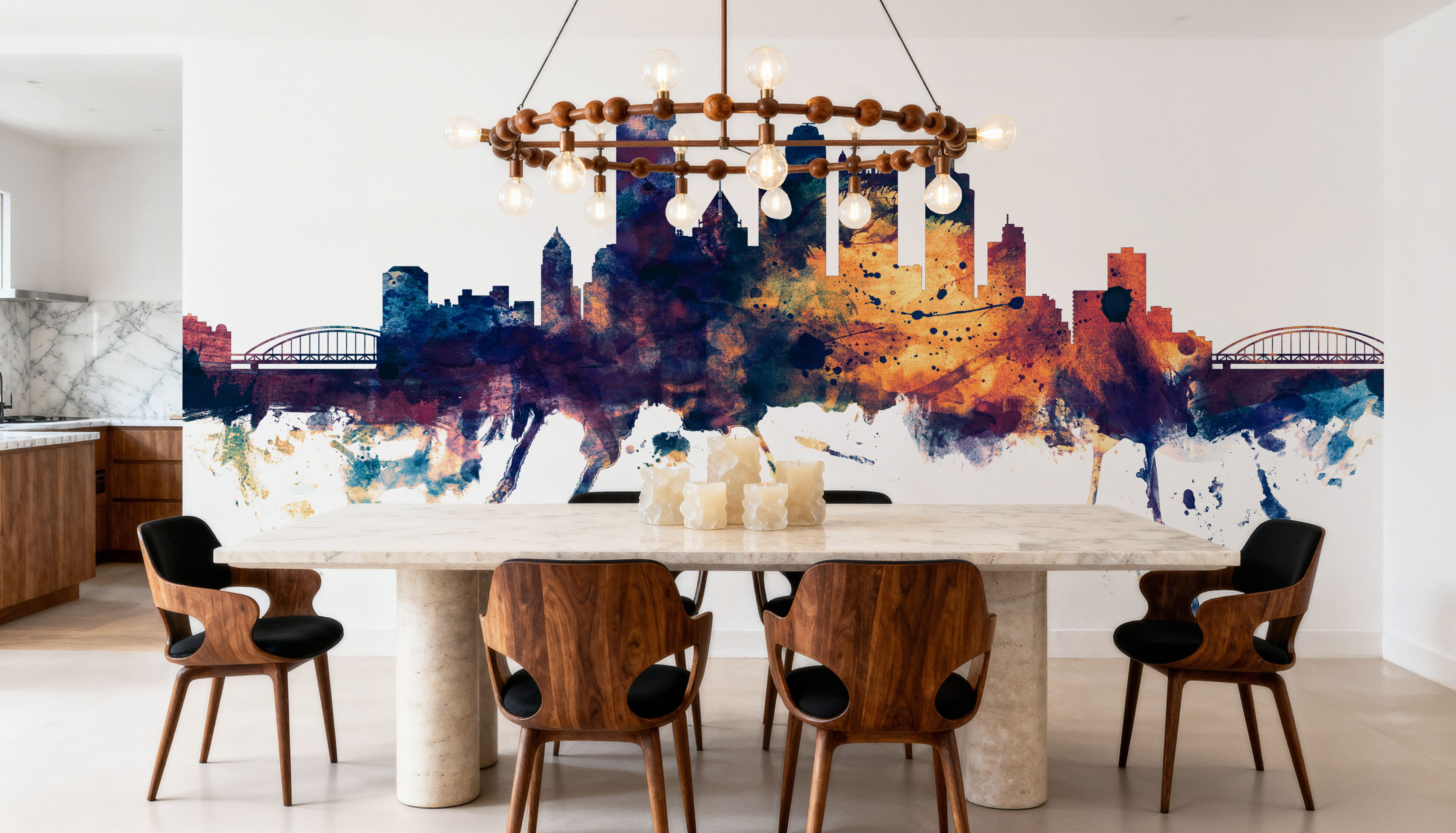 Pittsburg Pennsylvania Skyline Blue & Bronze