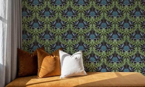Floral Damask & Bows, Midnight