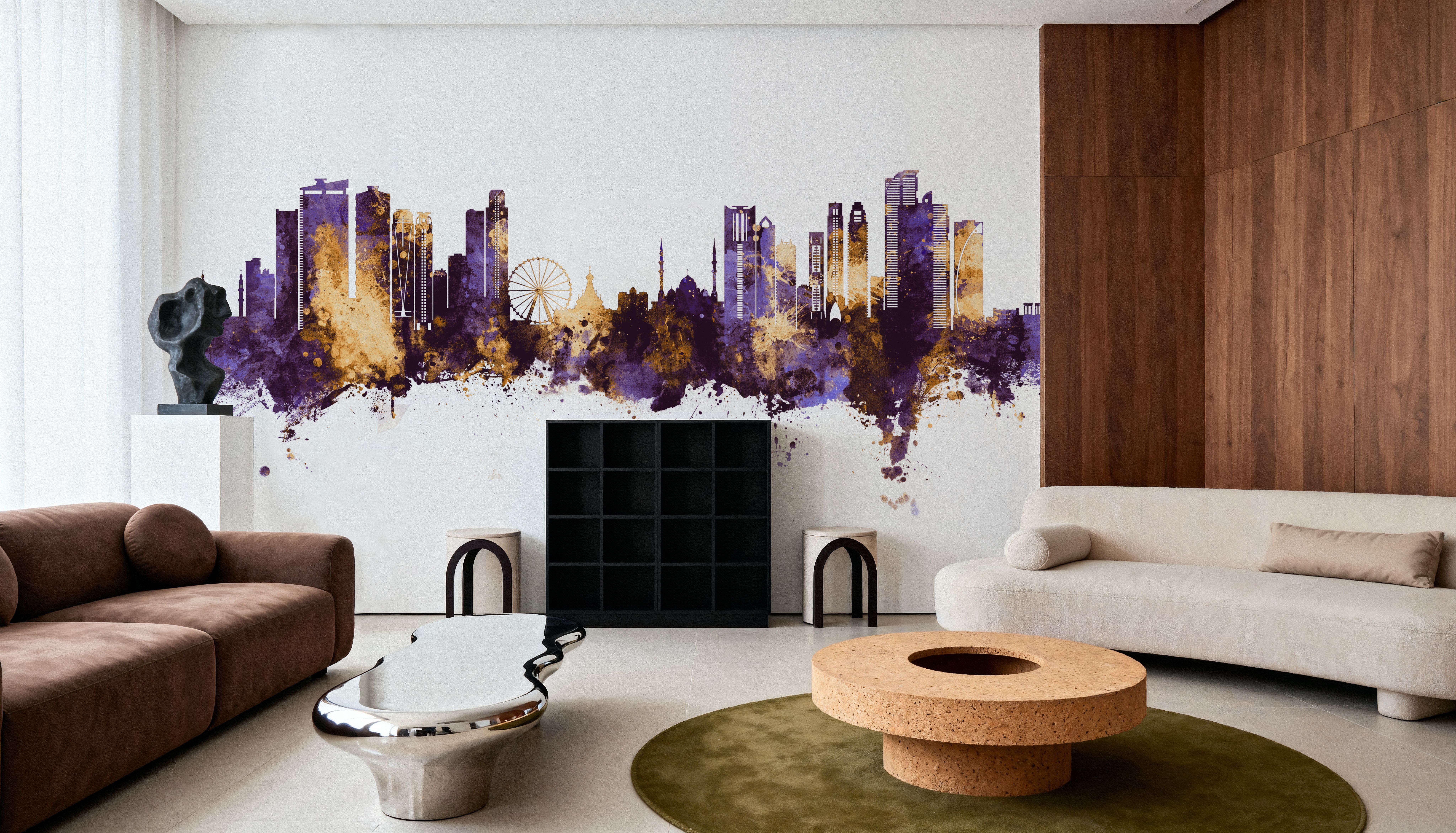 Sharjah Skyline Purple & Gold