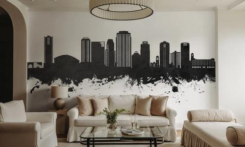 St Petersburg Florida Skyline Black & White