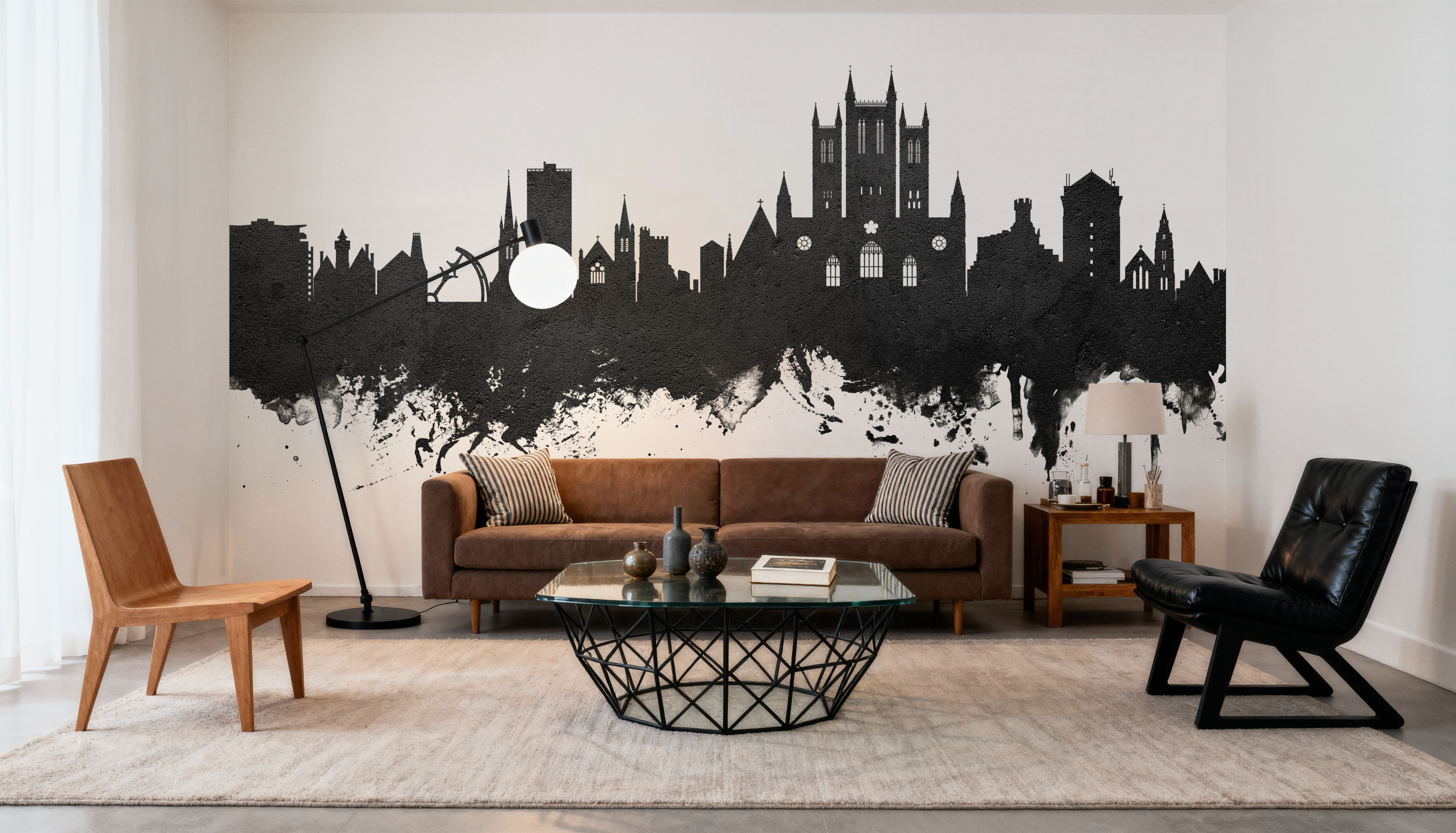Lincoln England Skyline Black & White