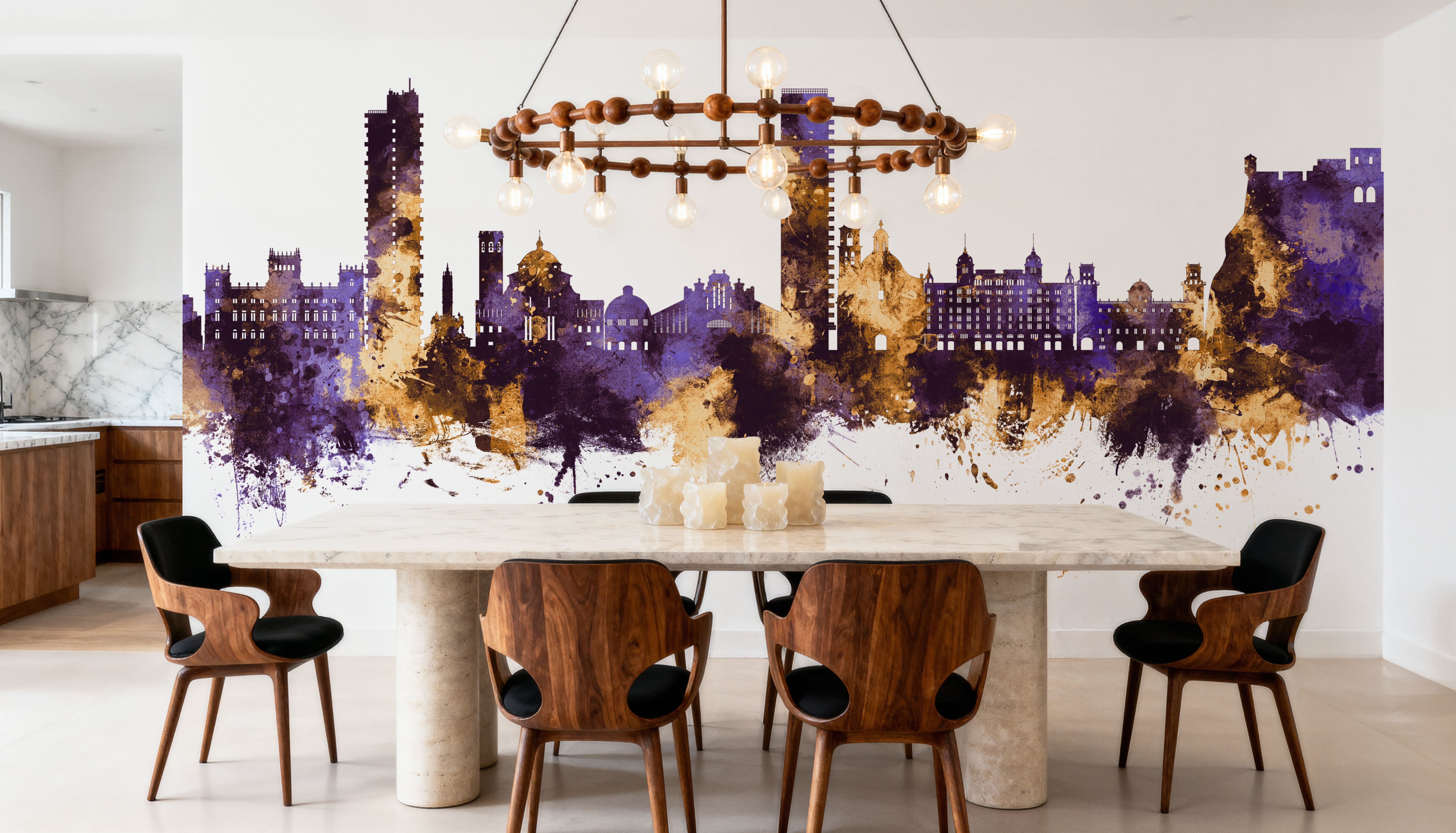 Alicante Spain Skyline Purple & Gold