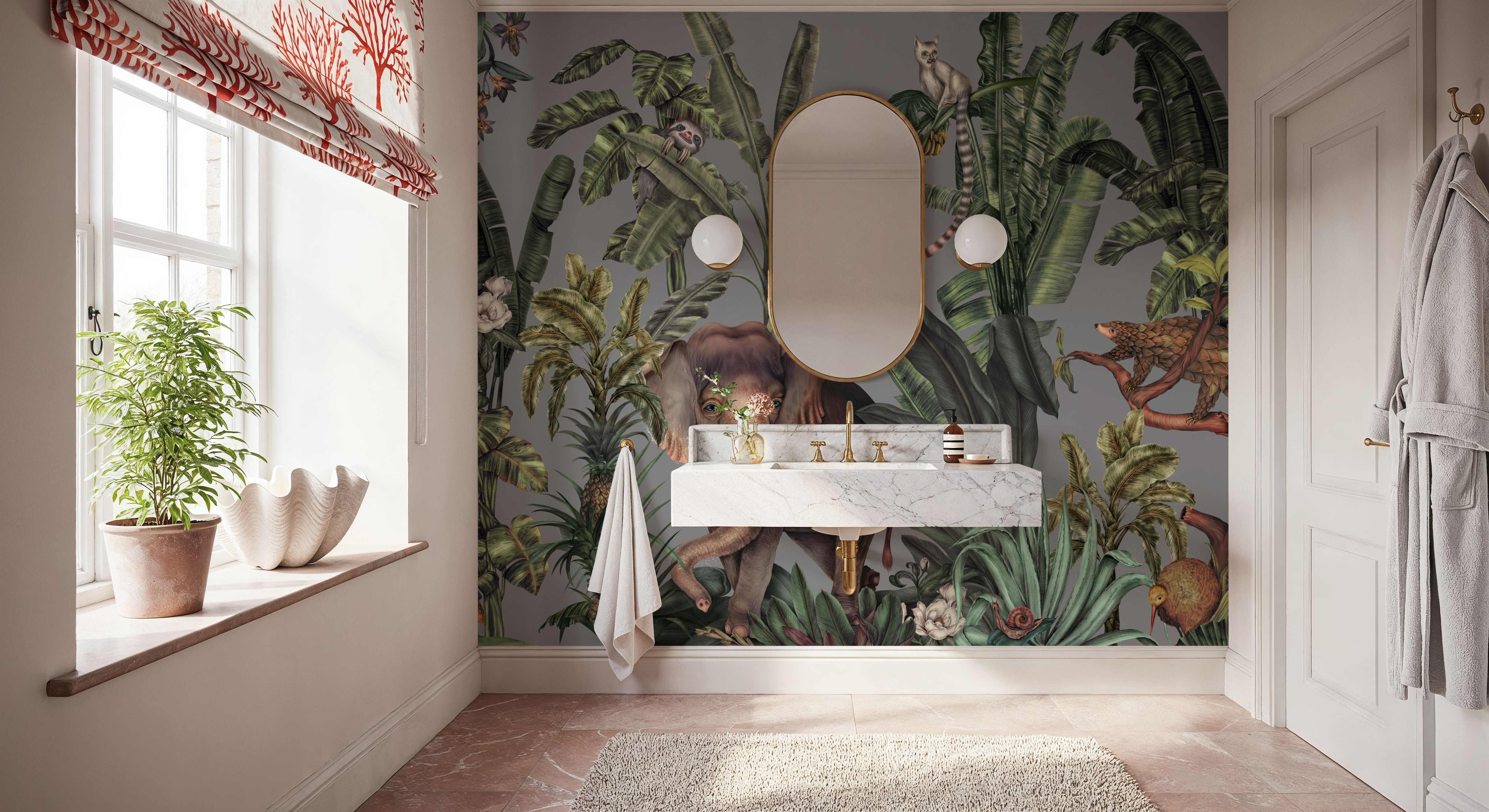 Jungle Kingdom, Slate, Wallpaper