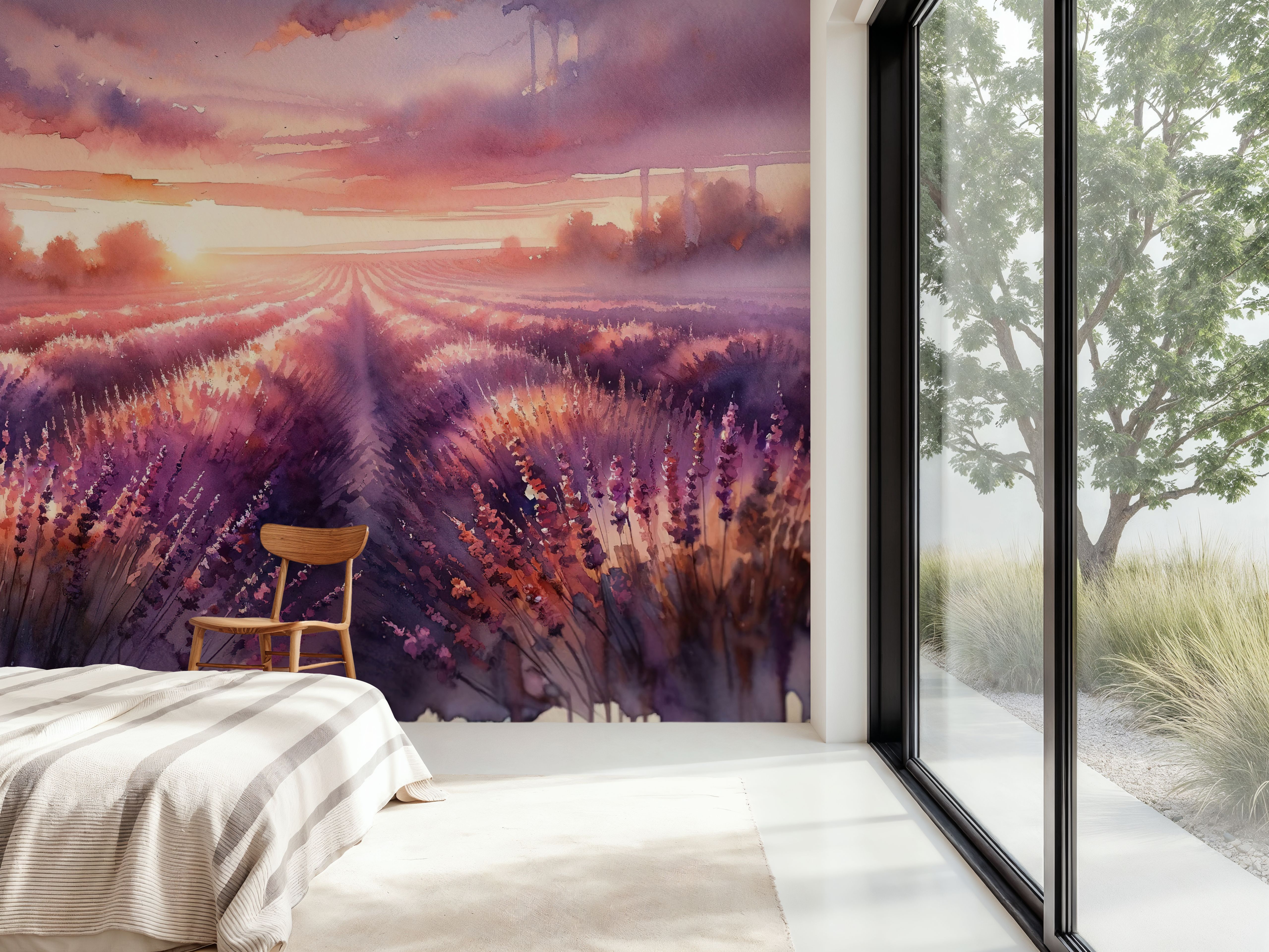 Dawn's Embrace in Lavender Fields