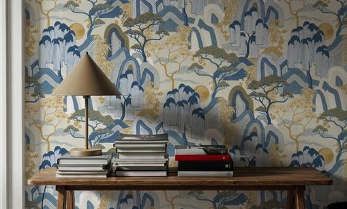 Whispers of the Mountain Pattern, White