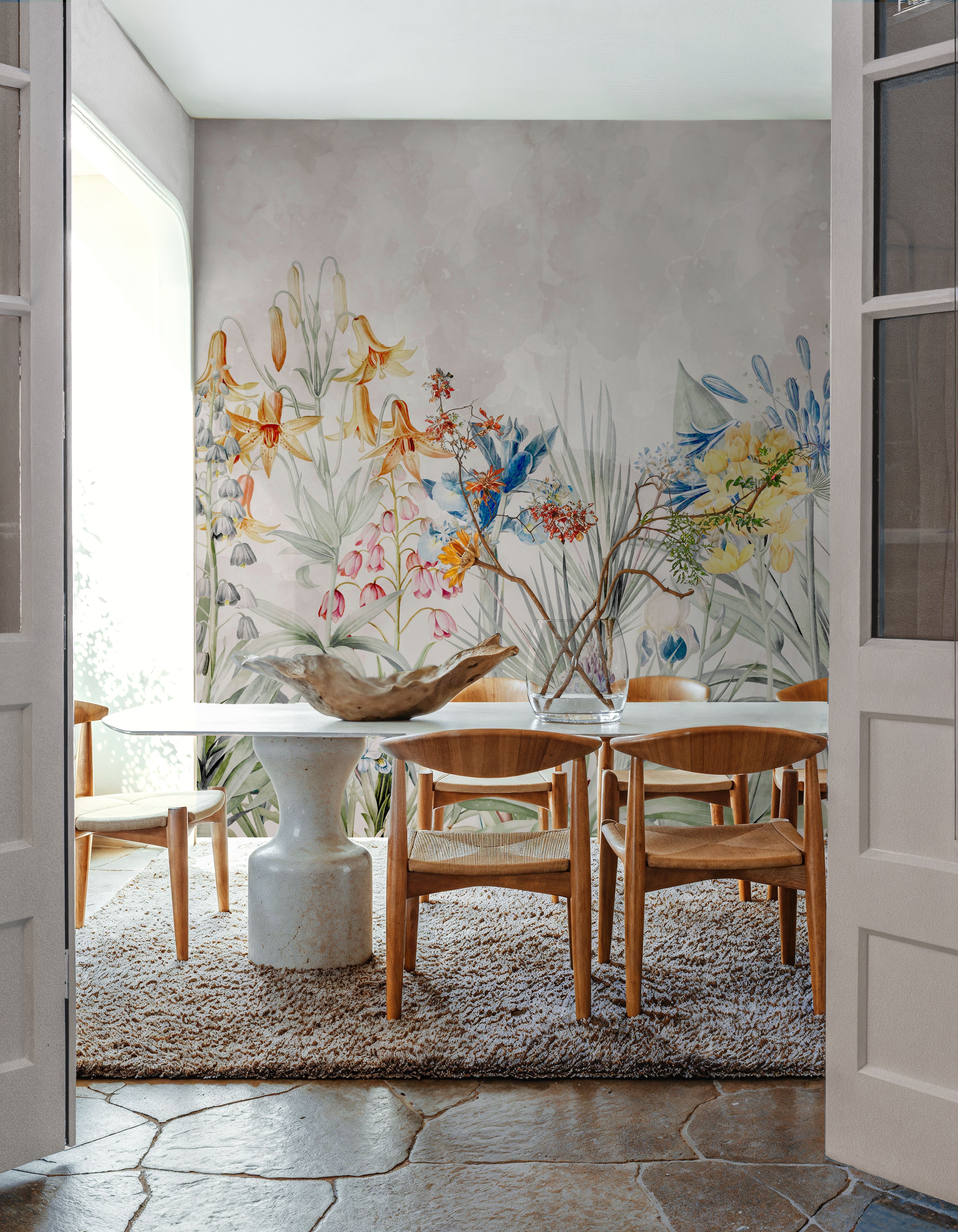 Wall Mural - Field of Dreams - Contemporary Foliage mural wallpaper - Hallway staircases - Wallism US - Premium, Textured or Peel & Stick