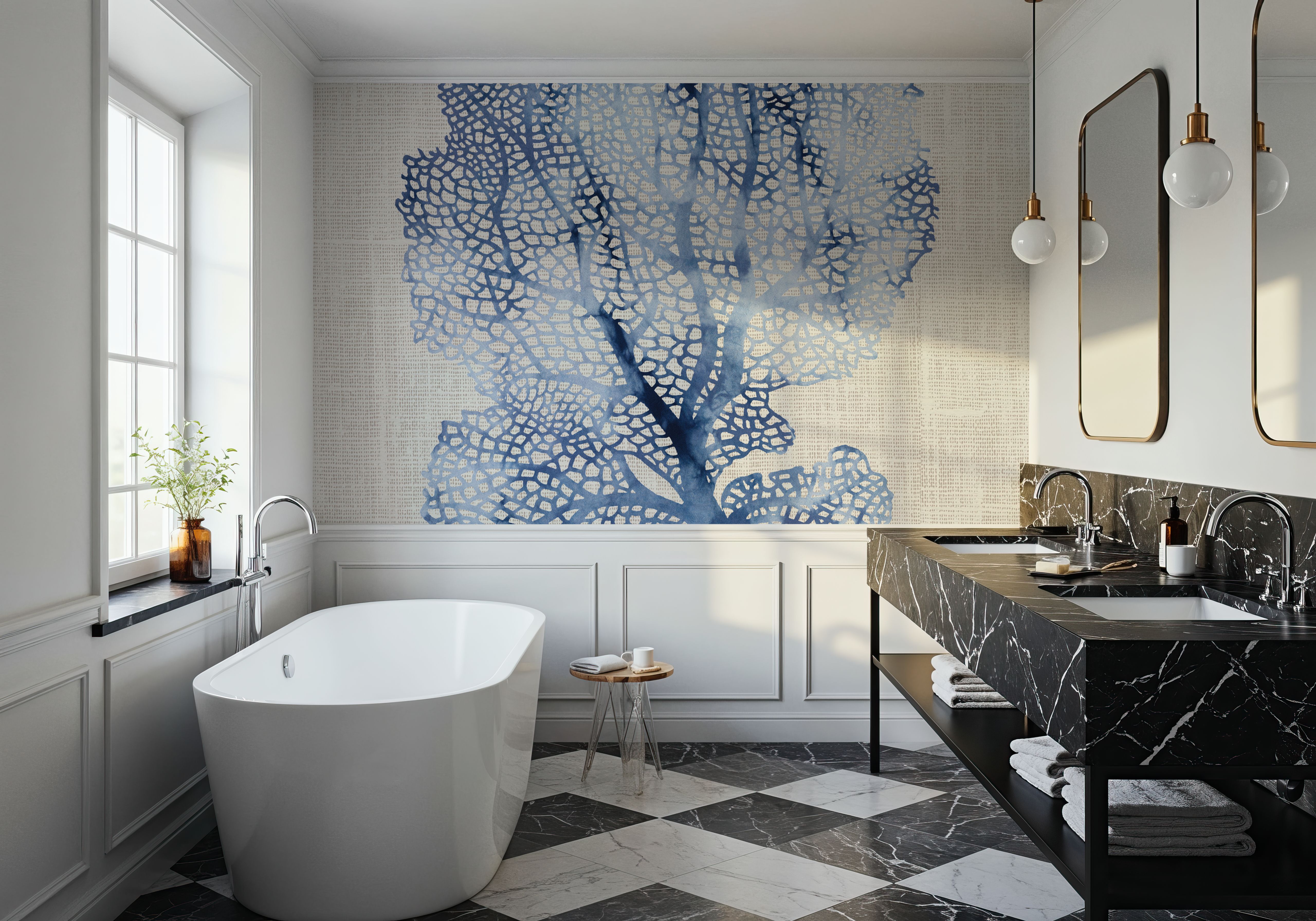 Shibori Coral II on Linen