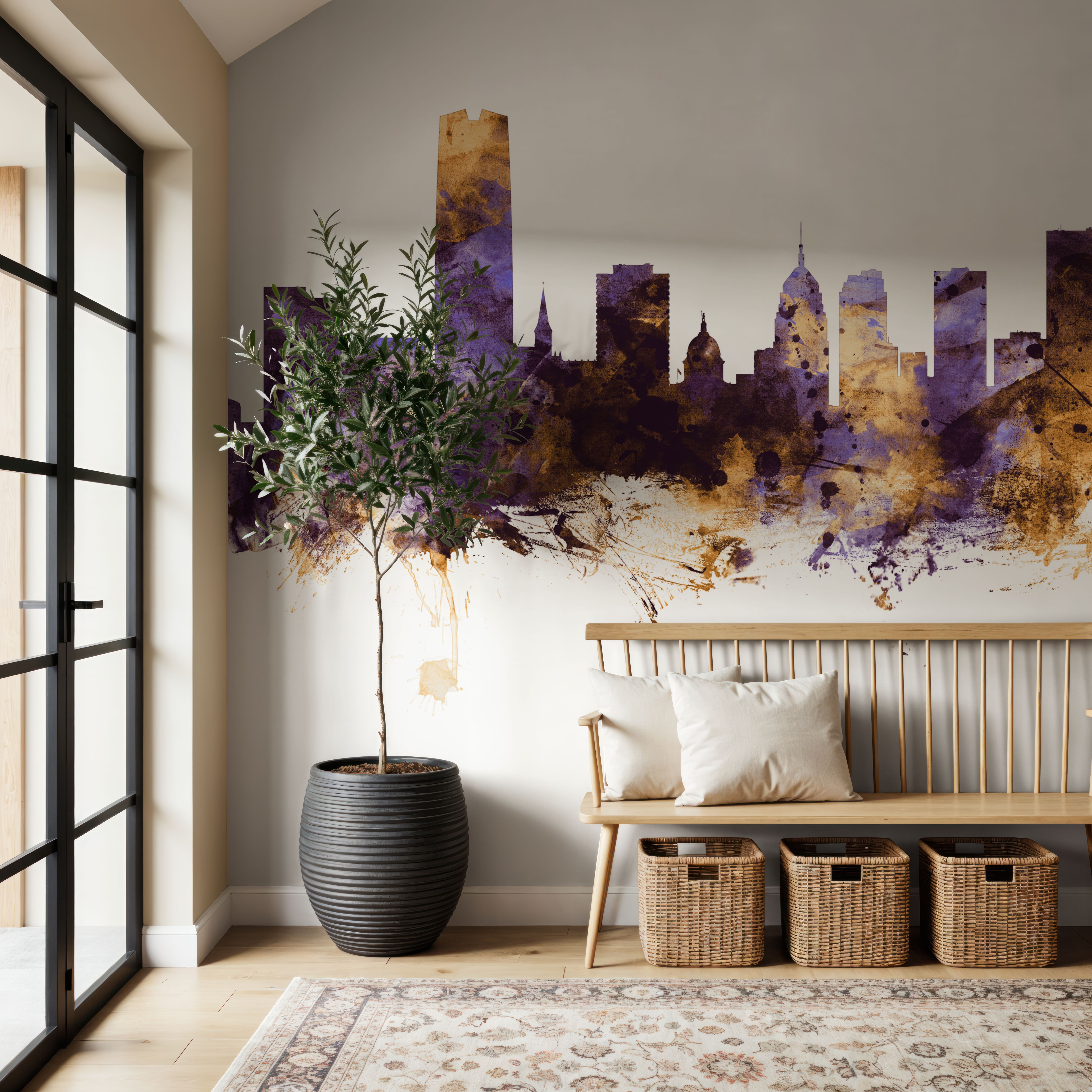 Oklahoma City Skyline Purple & Gold