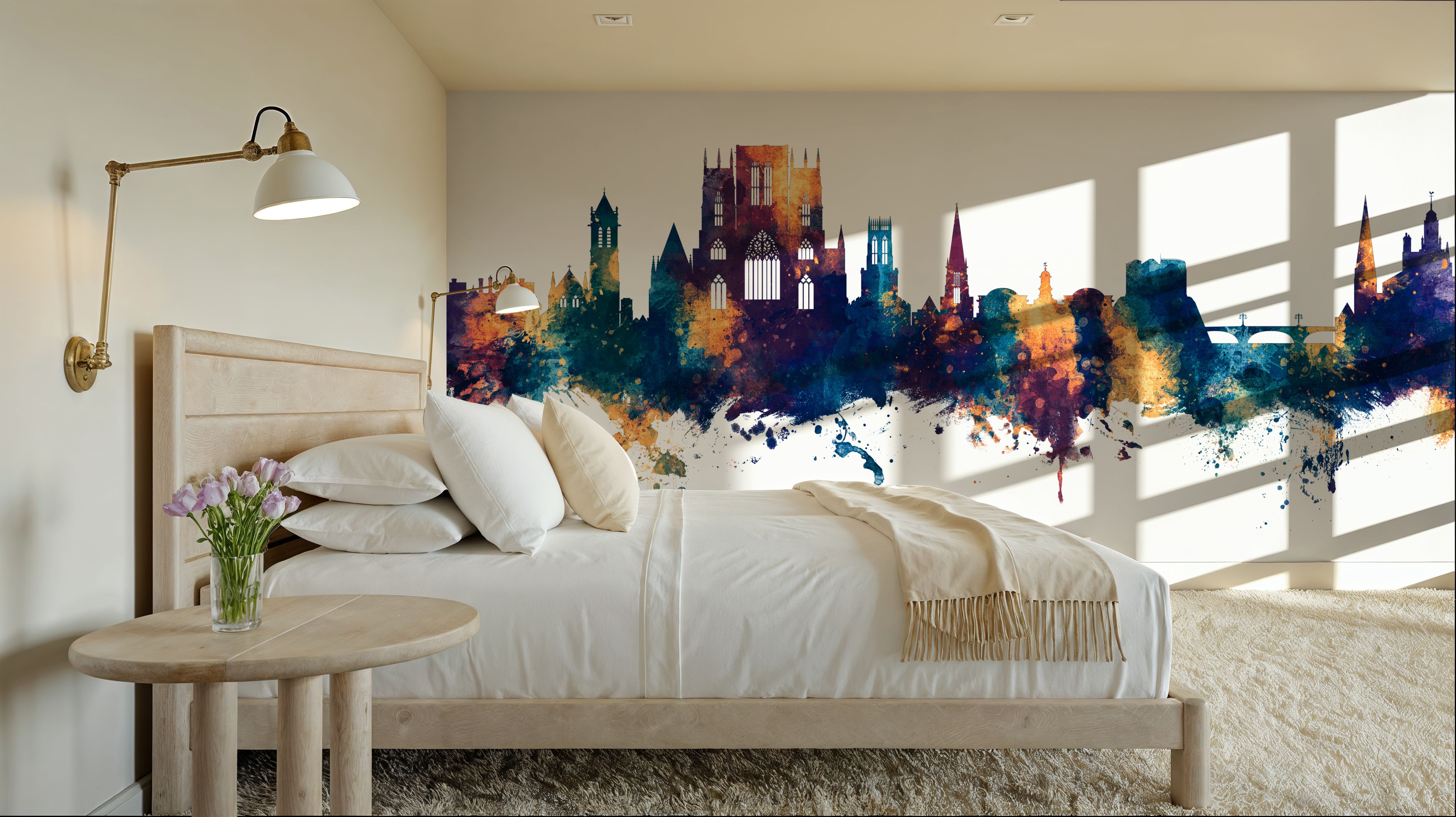 York England Skyline Blue & Bronze