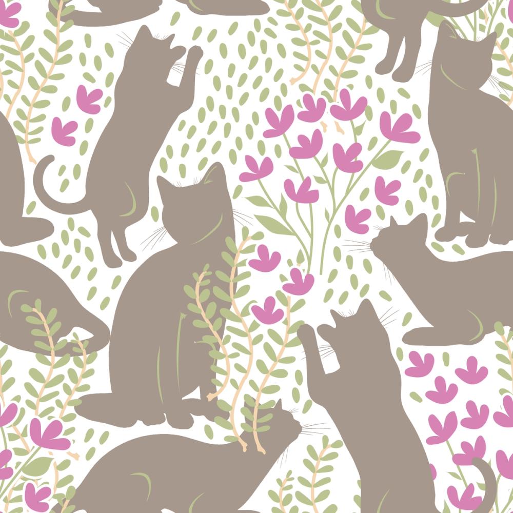 Hunters in The Garden, Tan & Pink